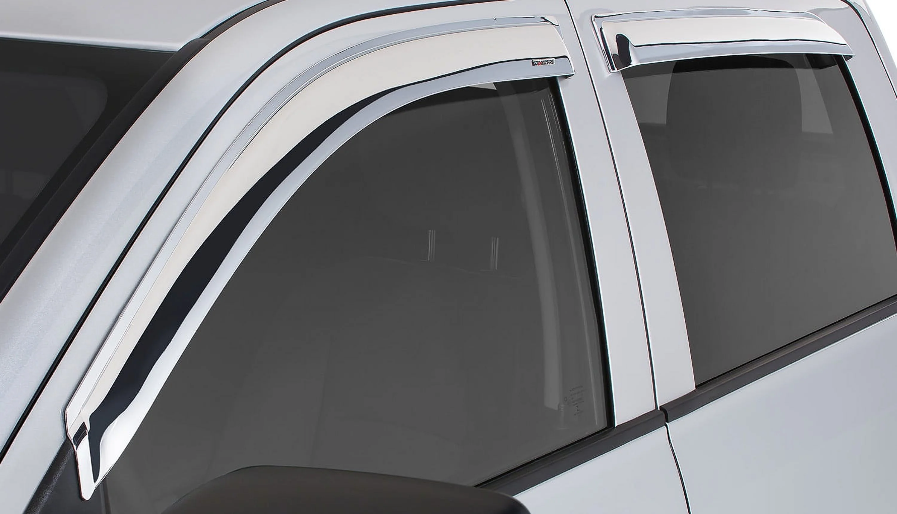 Stampede 61102-8 Chrome Tape-Onz Sidewind Deflector, 4 Piece Fits select: 2019 FORD F150 SUPERCREW, 2016-2018 FORD F150