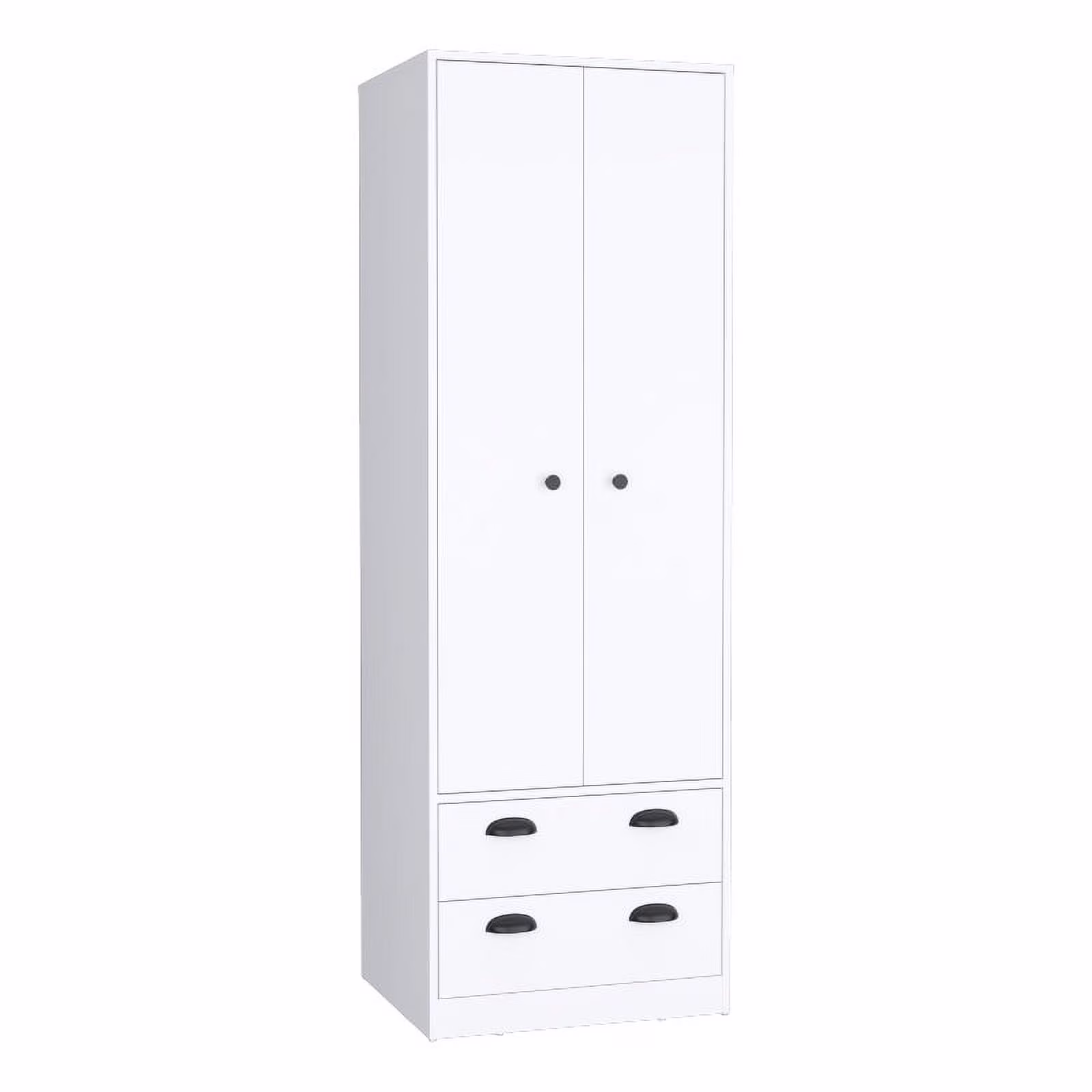 Pemberly Row Engineered Wood Armoire with 2-Drawers & 2-Doors in White