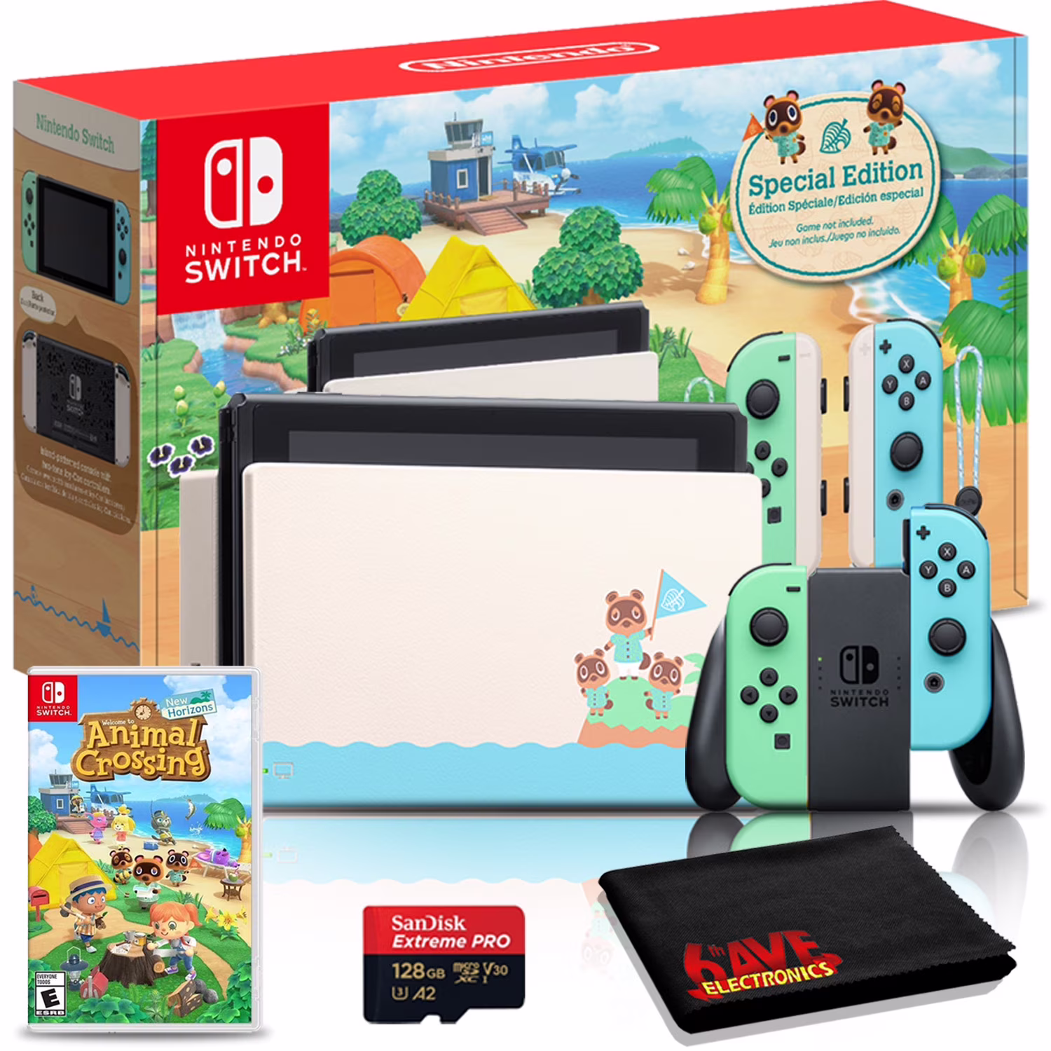 Nintendo Switch Animal Crossing: New Horizons Console with Game + 128GB microSD