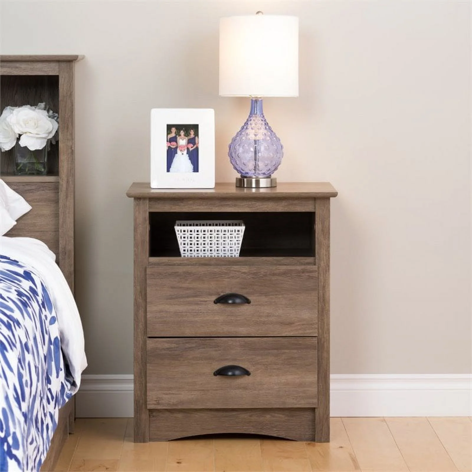 Home Square 3-Piece Set with 2 Tall 2-Drawer Nightstands & 6-Drawer Dresser