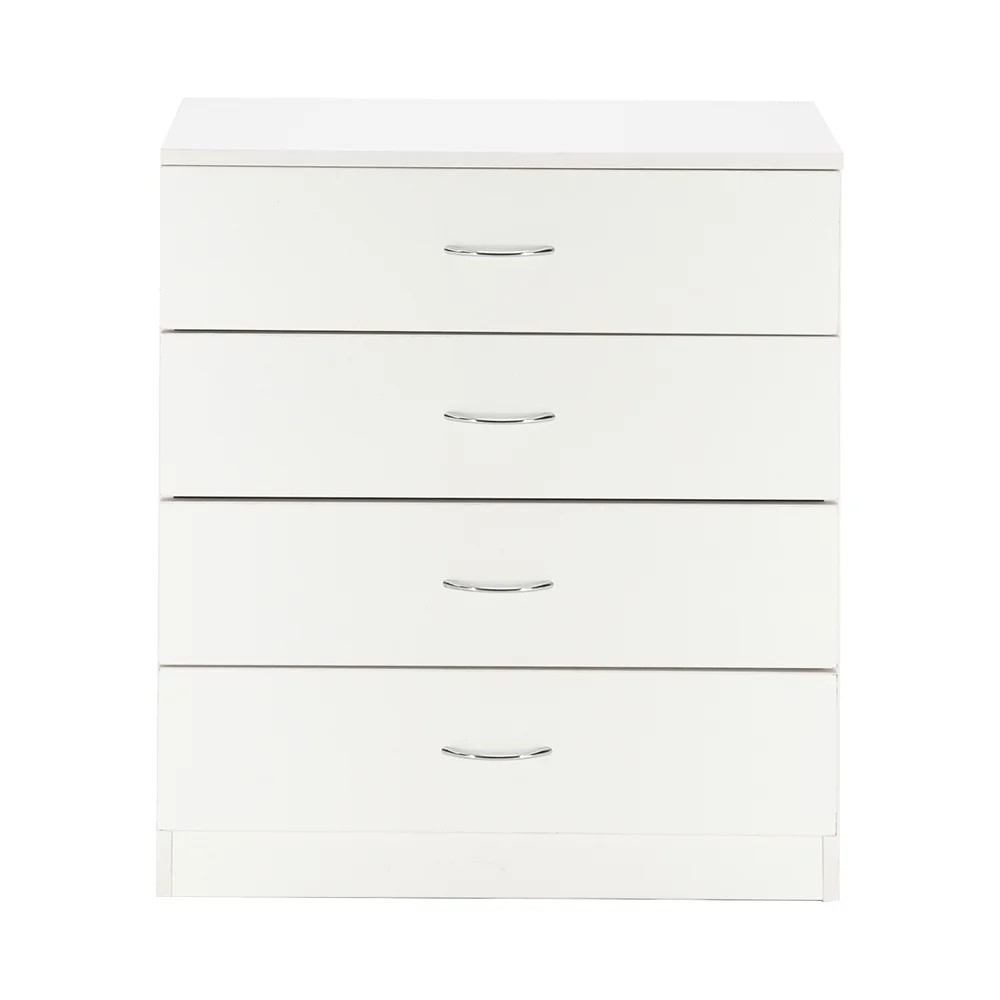 [FCH] Modern Home Furnishings Collection: White MDF Wood 4-Drawer Dresser with Sleek and Simple Design