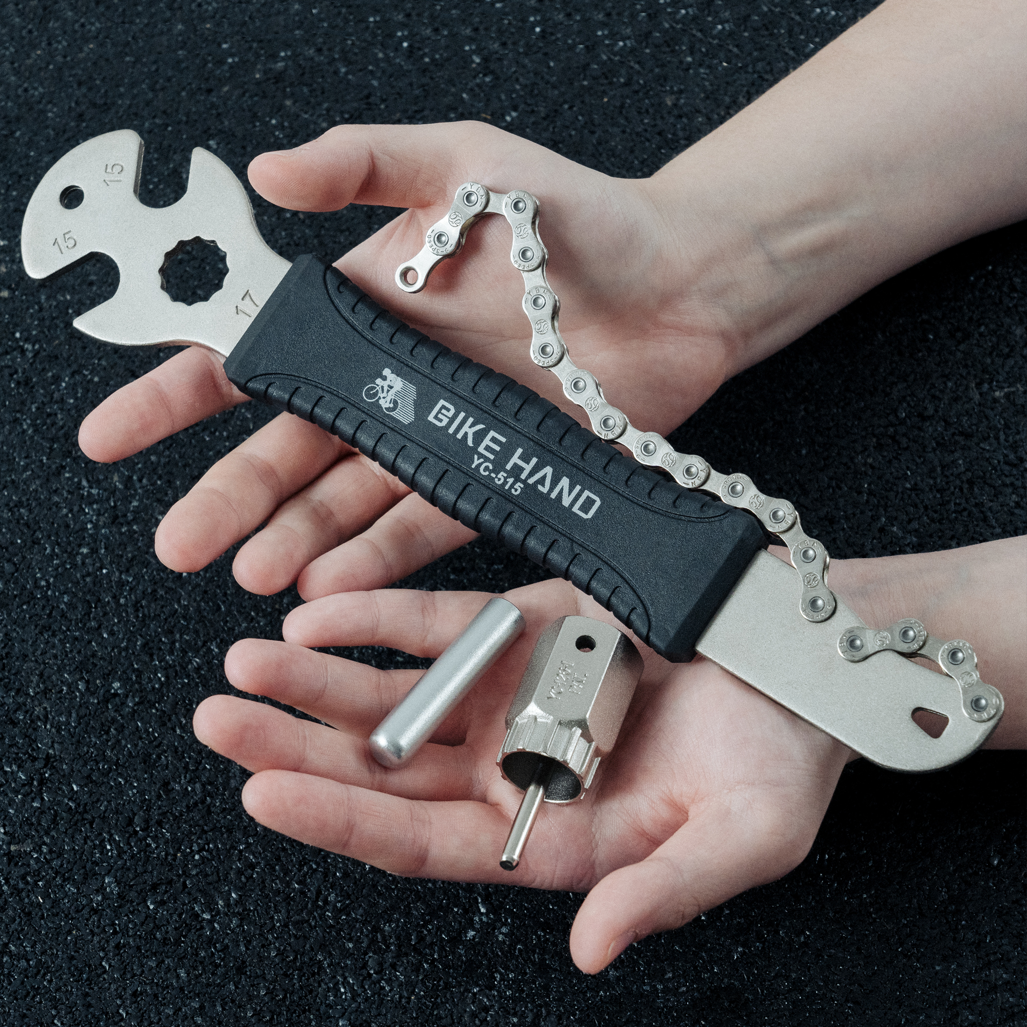 BIKEHAND 2 in 1 Cassette Removal Tool Kit and Pedal Wrench with 12mm Pin Adapter