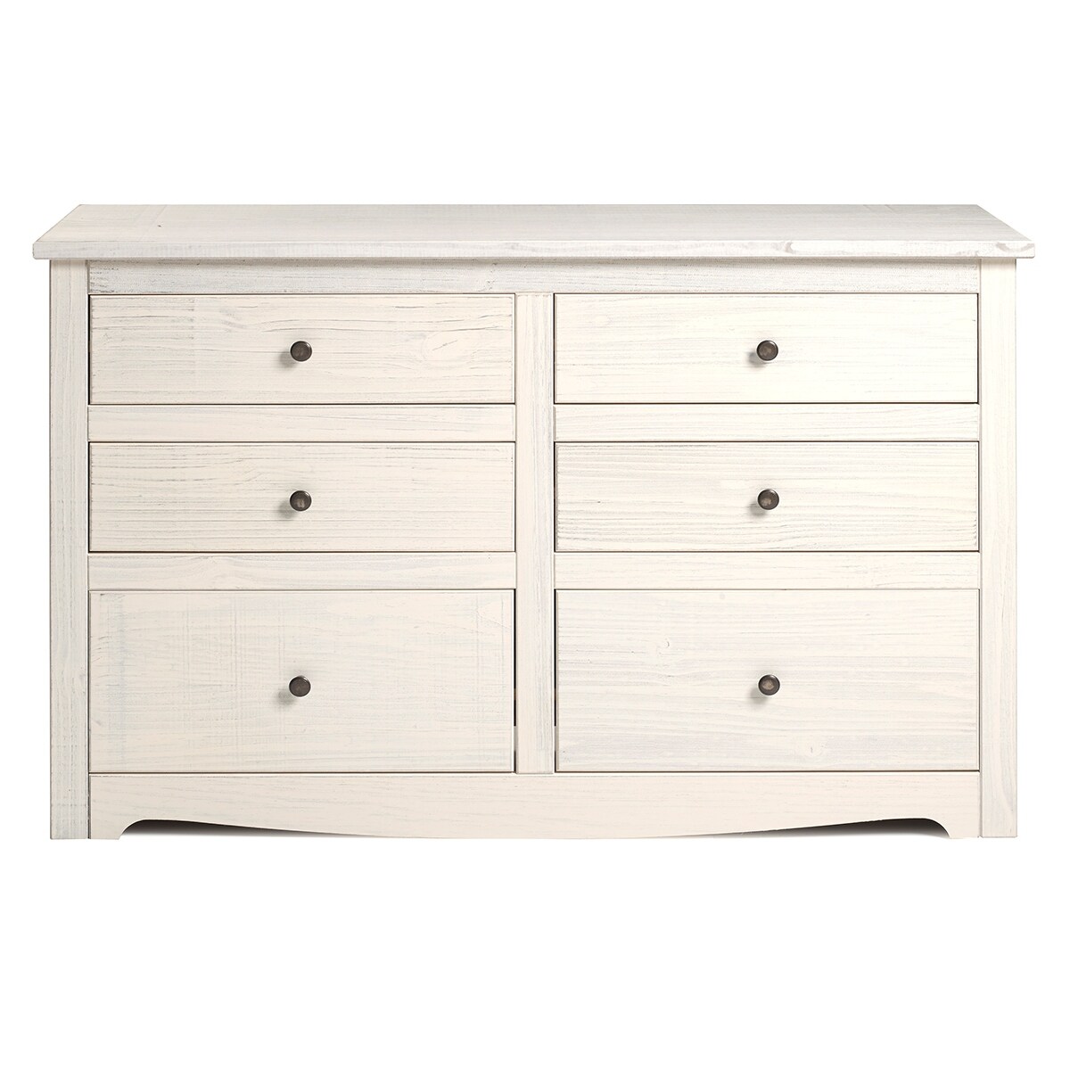 Bridge Brazil Wood Dresser 3+3 Drawers Chest White Distressed | Furniture Dash
