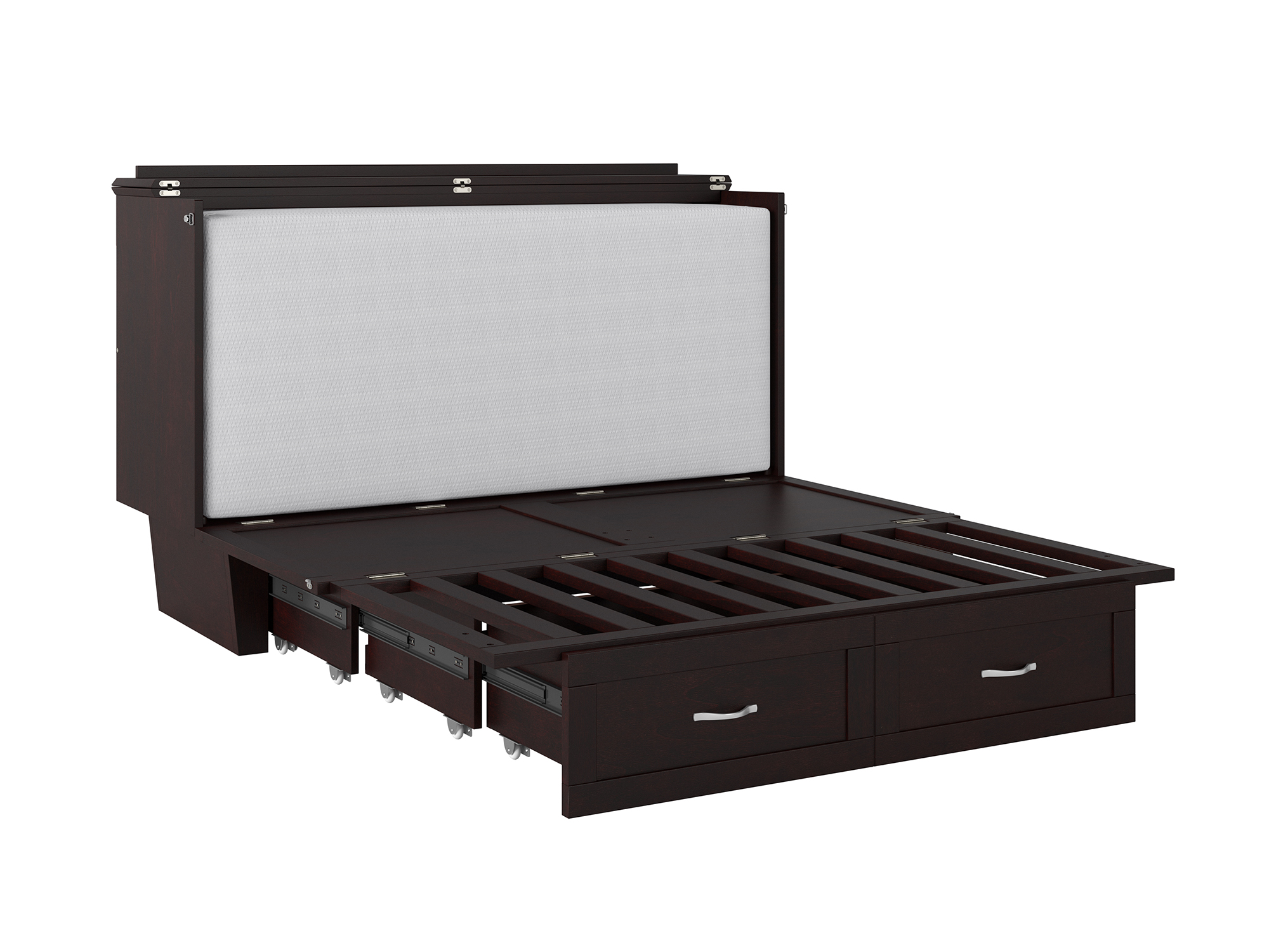Monroe Murphy Bed Chest Queen Espresso with Charging Station