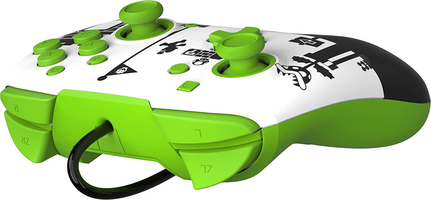 Rematch Super Mario Retro Green & White Wired Nintendo Switch Controller