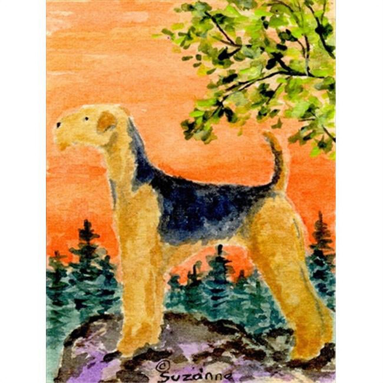 Carolines Treasures  28 x 40 In. Airedale Flag Canvas- House Size