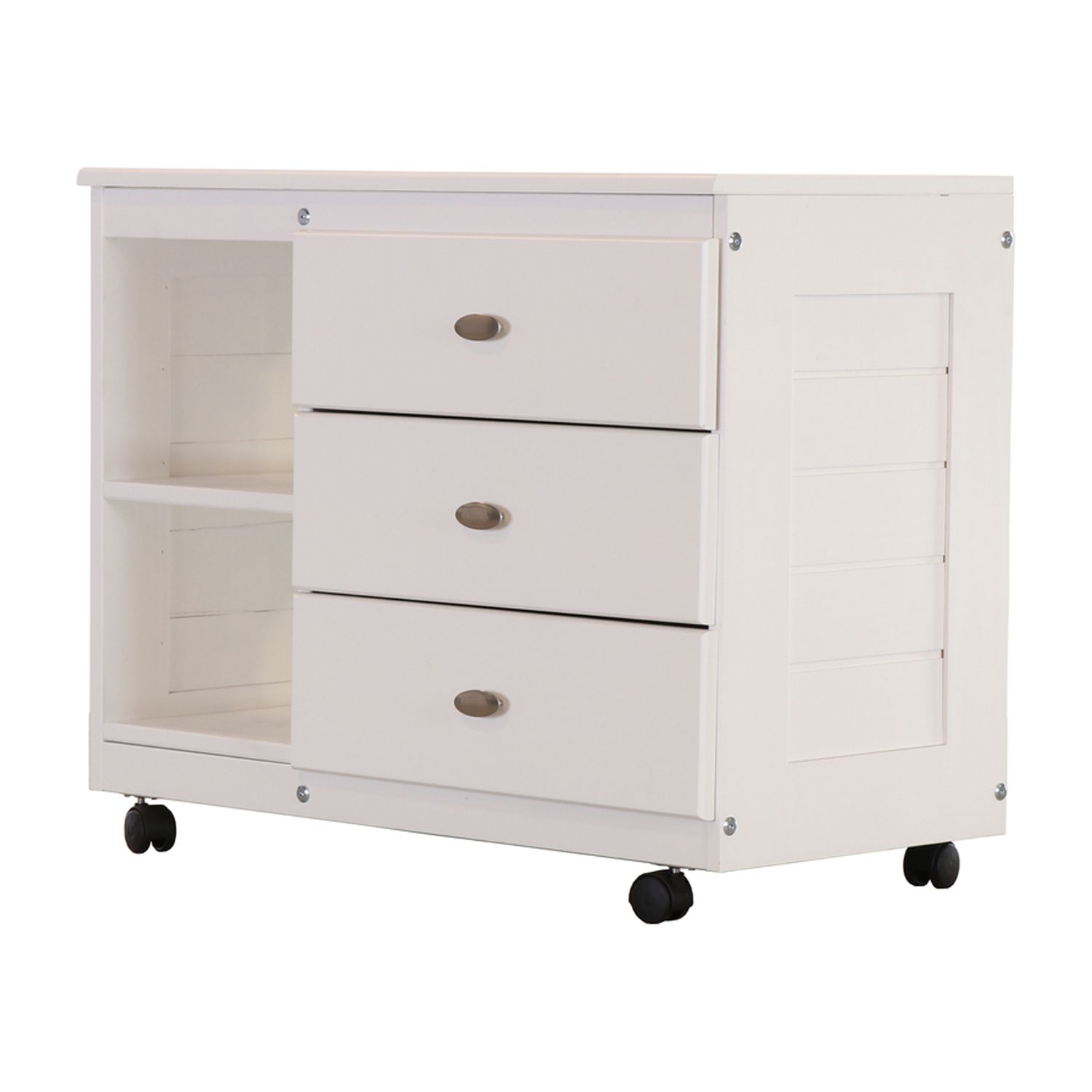 OS Home and Office Model 80204-2 Casual White Chest with Three Drawers