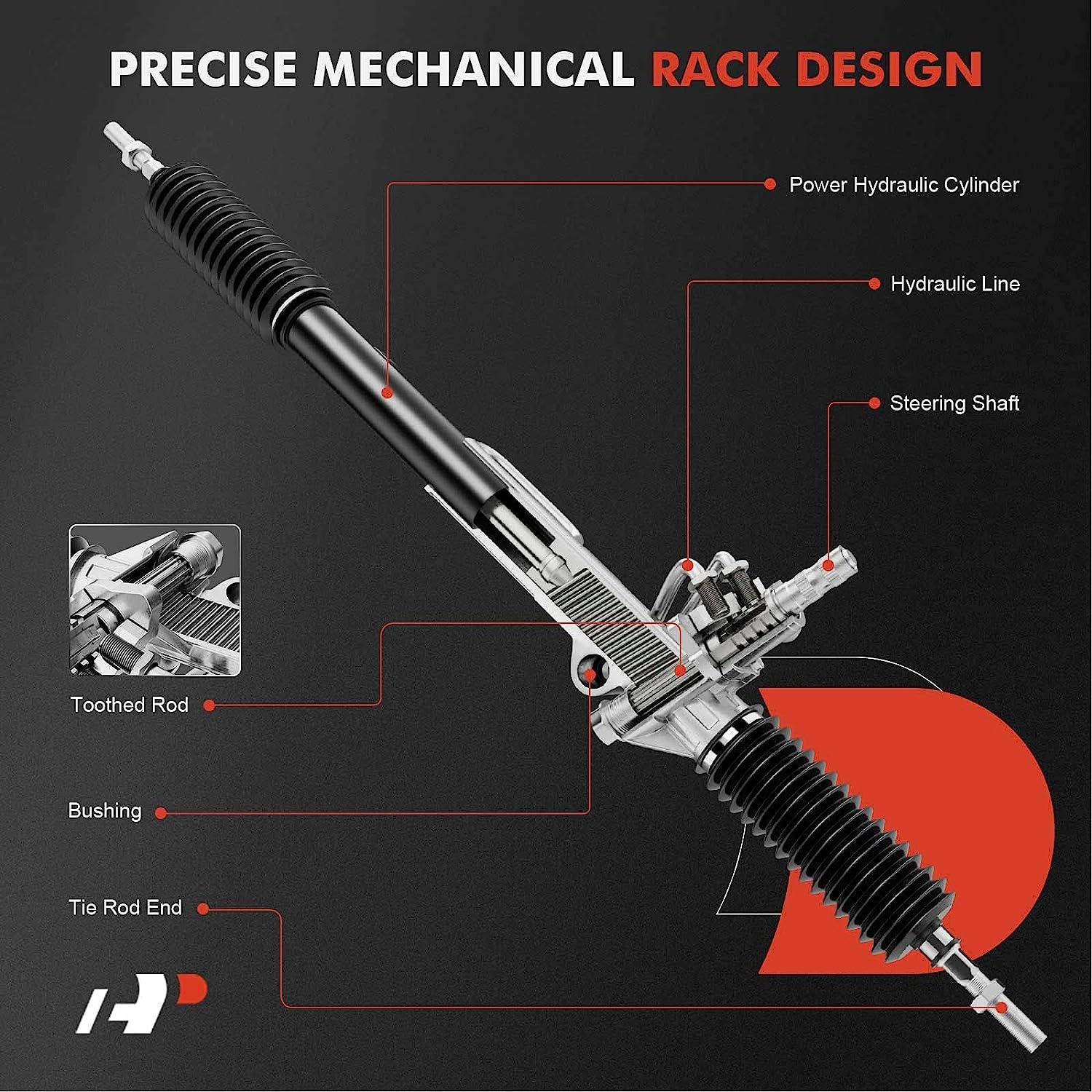 A-Premium Power Steering Rack and Pinion Assembly, with Boots, Compatible with Toyota Camry 2007-2011, & Lexus ES350 2007-2012, 2.5L 3.5L, Replace # 4425006330 4425006340
