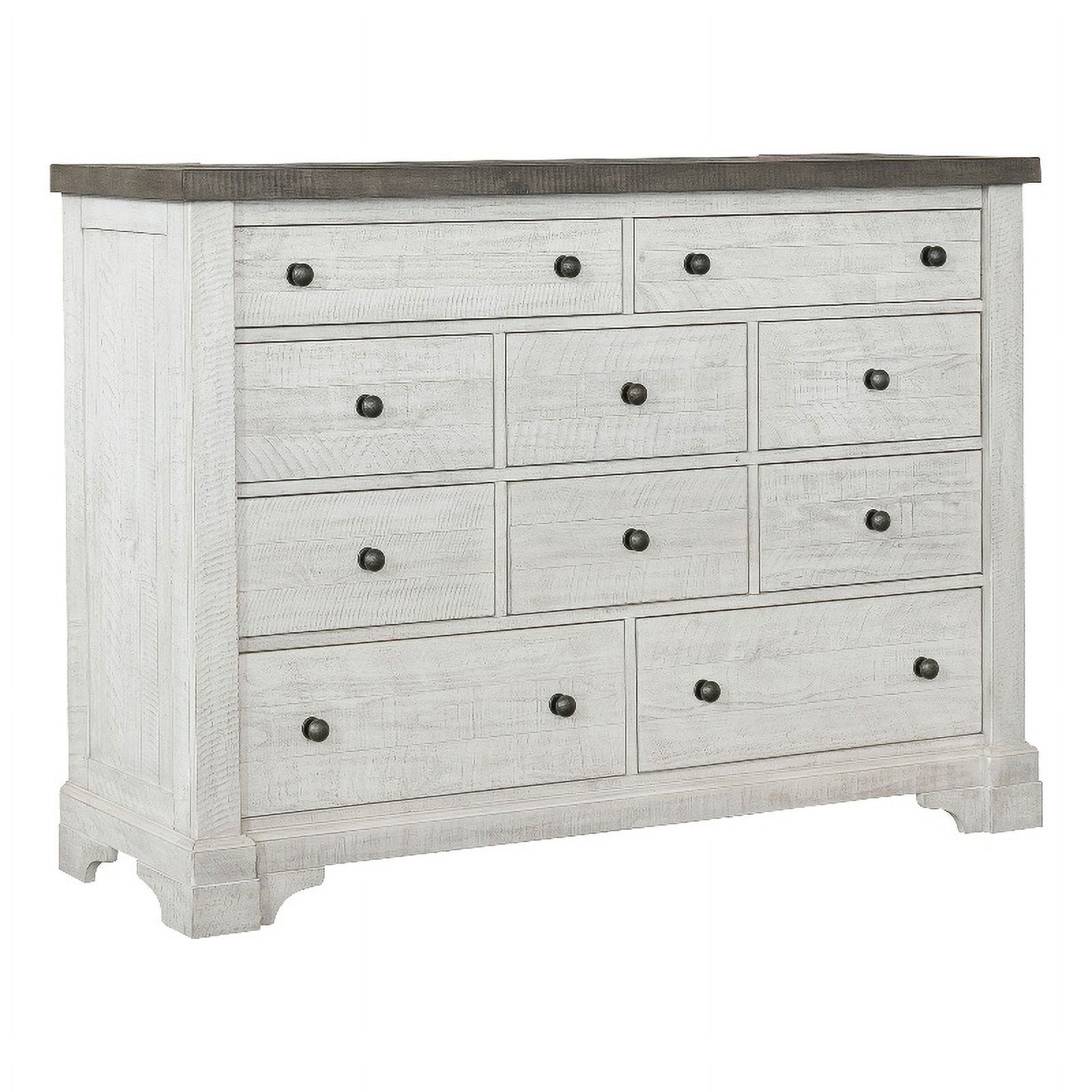 Pemberly Row Contemporary 10 Drawer Wood Dresser in White Finish