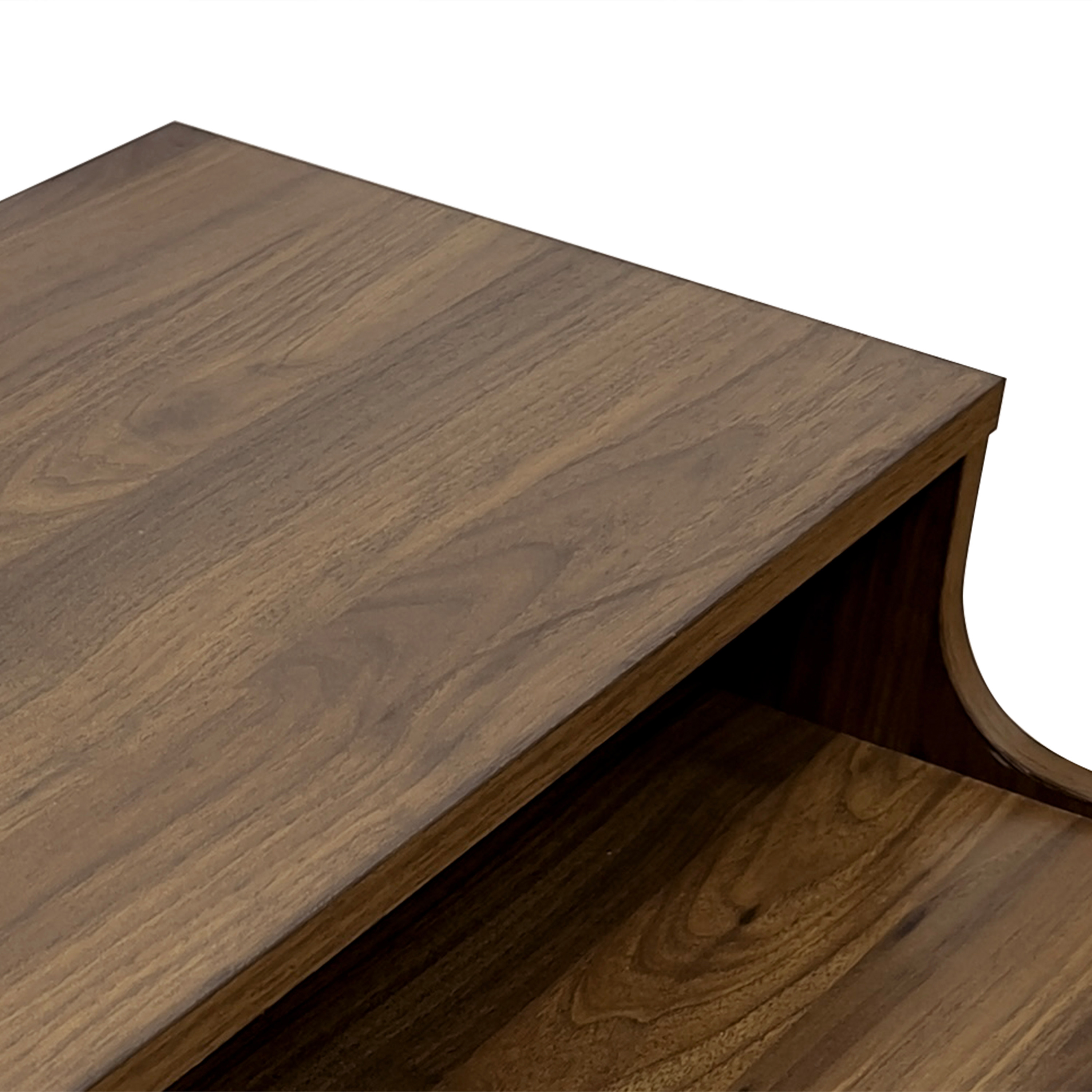 GDF Studio Wilbur Mid Century Wooden 3 Piece 5 Drawer Dresser and Nightstand Bedroom Set, Columbia Walnut