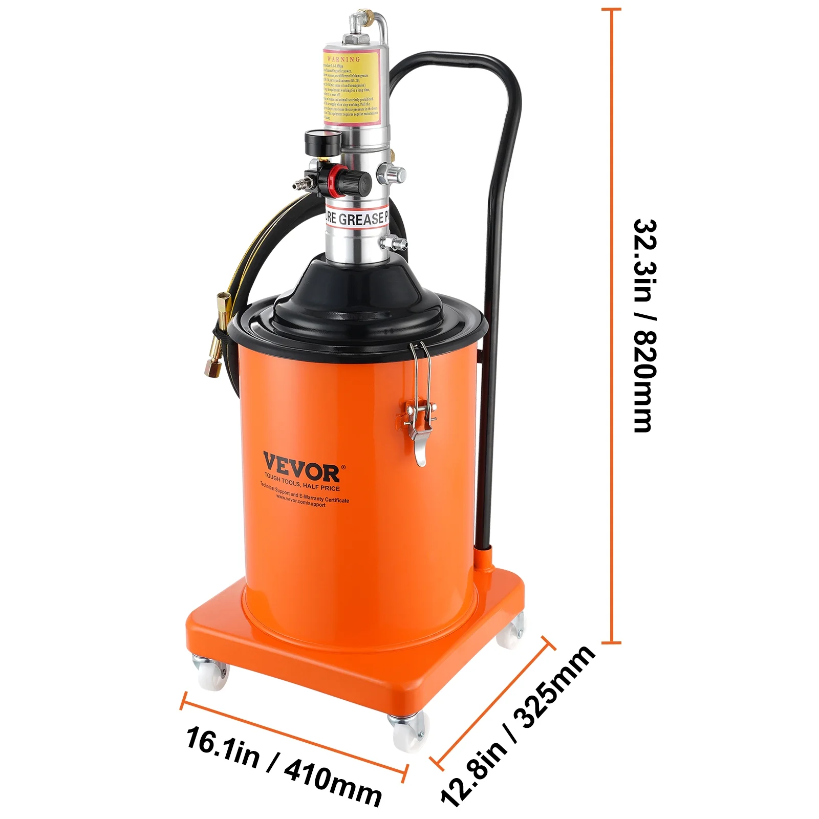 SKYSHALO Grease Pump Air Operated Grease Pump 5 Gallon 13 ft Hose Grease Bucket