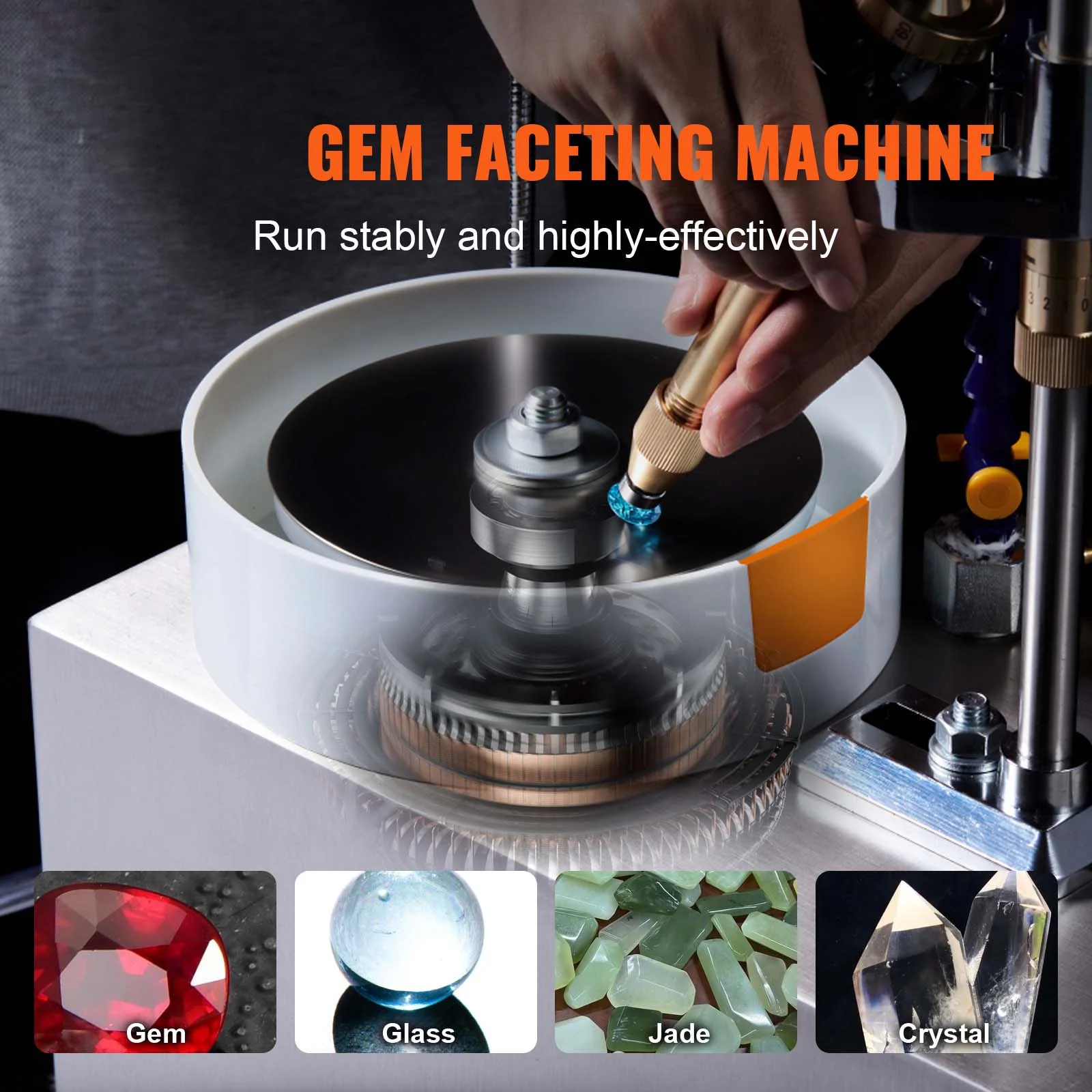 BENTISM Gem Faceting Machine 180W Jade Grinding Polishing 2980RPM Rock Polisher