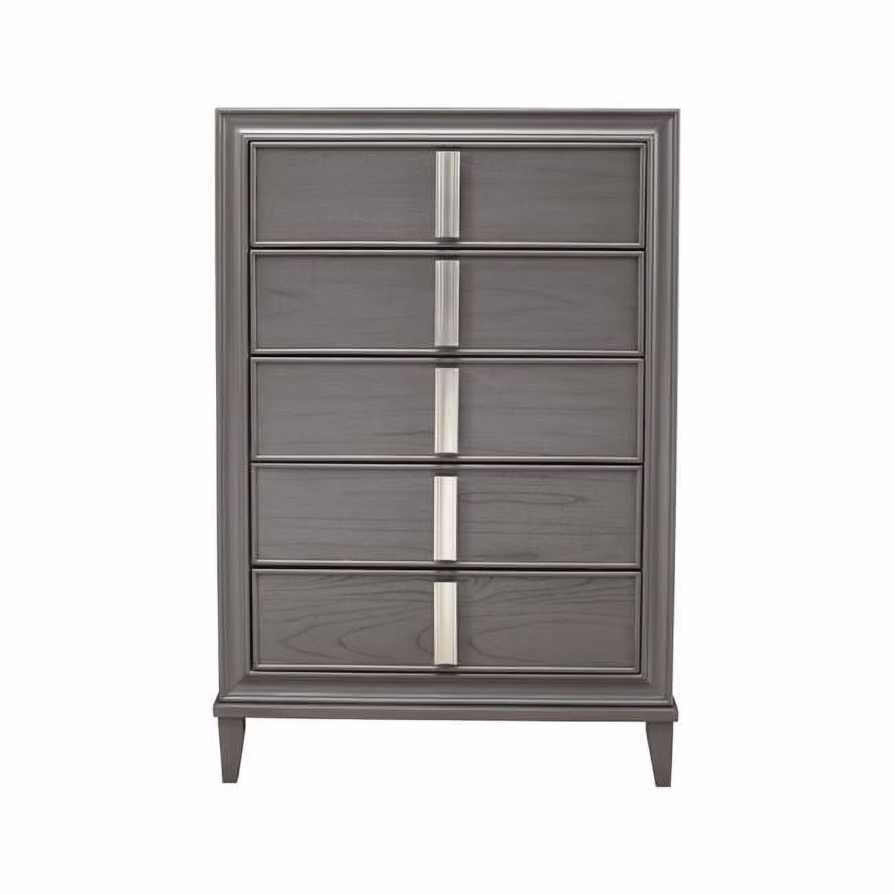20 x 38 x 54 in. Gray Solid Wood Five Drawers Standard Chest