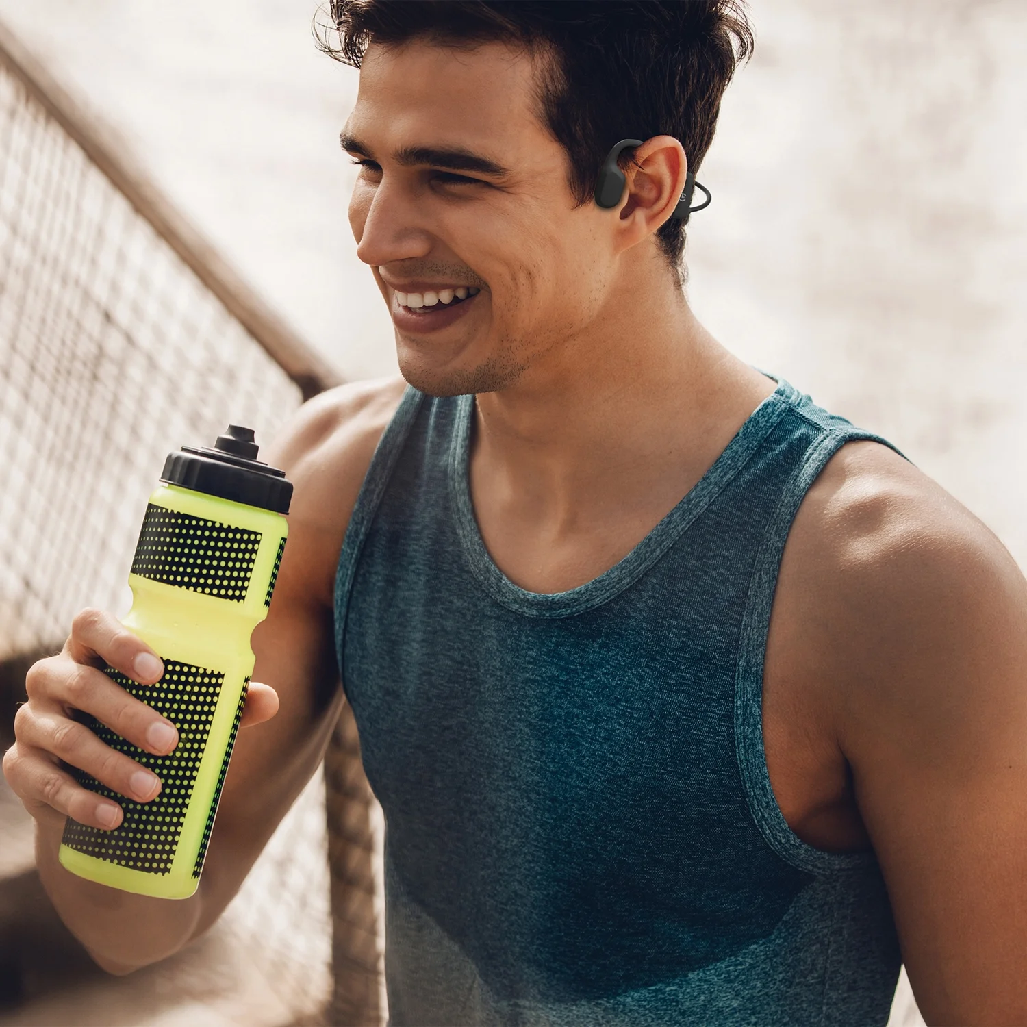 OPN Sound Mezzo Bluetooth Bone-Conduction Neckband Headphones with Microphone, Black, OS2000BK