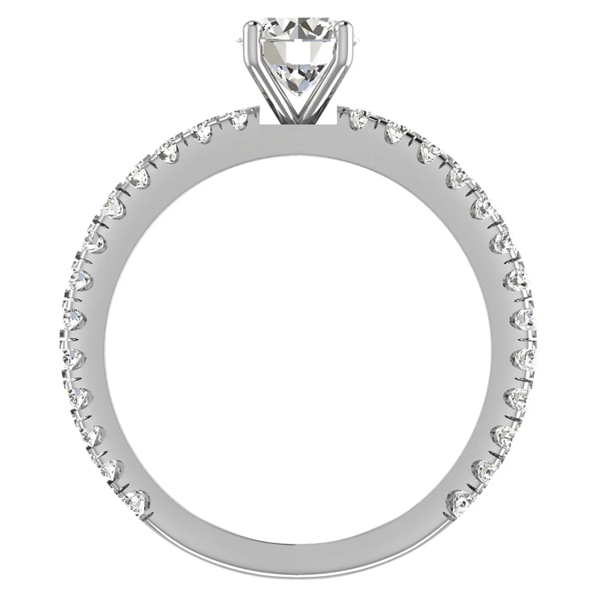 X Cross Split Shank Round Brilliant Diamond Engagement Ring 1.75 CT TW 14K White Gold (H-I,SI1)