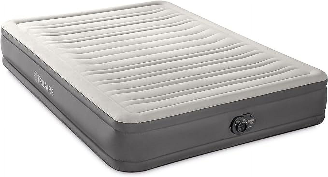 Open Box Intex 64023ED TruAire Luxury Air Mattress: Queen Size 13in Bed Height - Gray