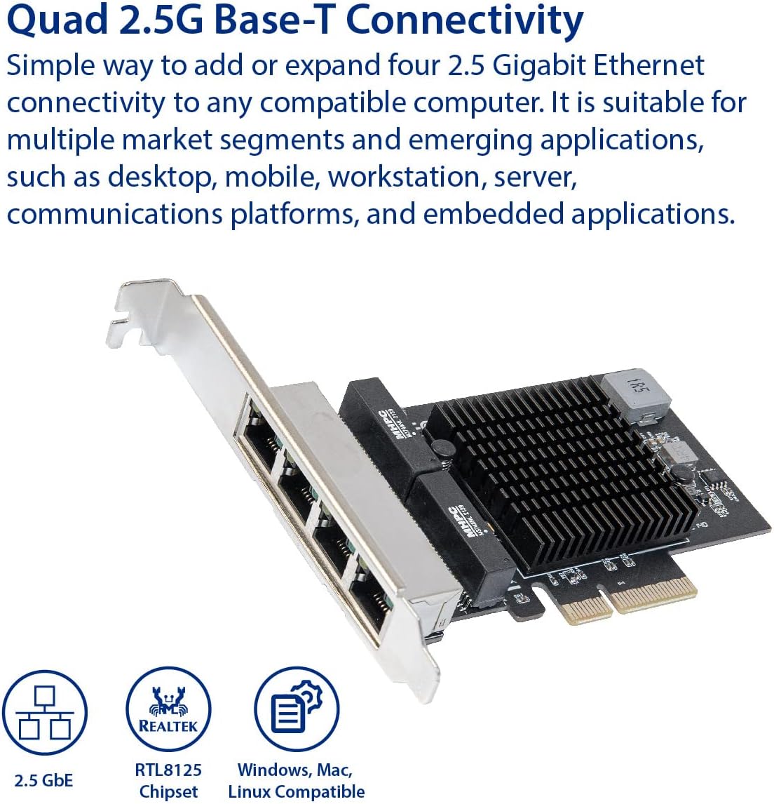 Quad 2.5 Gigabit PCI-e x4 Ethernet Network Card