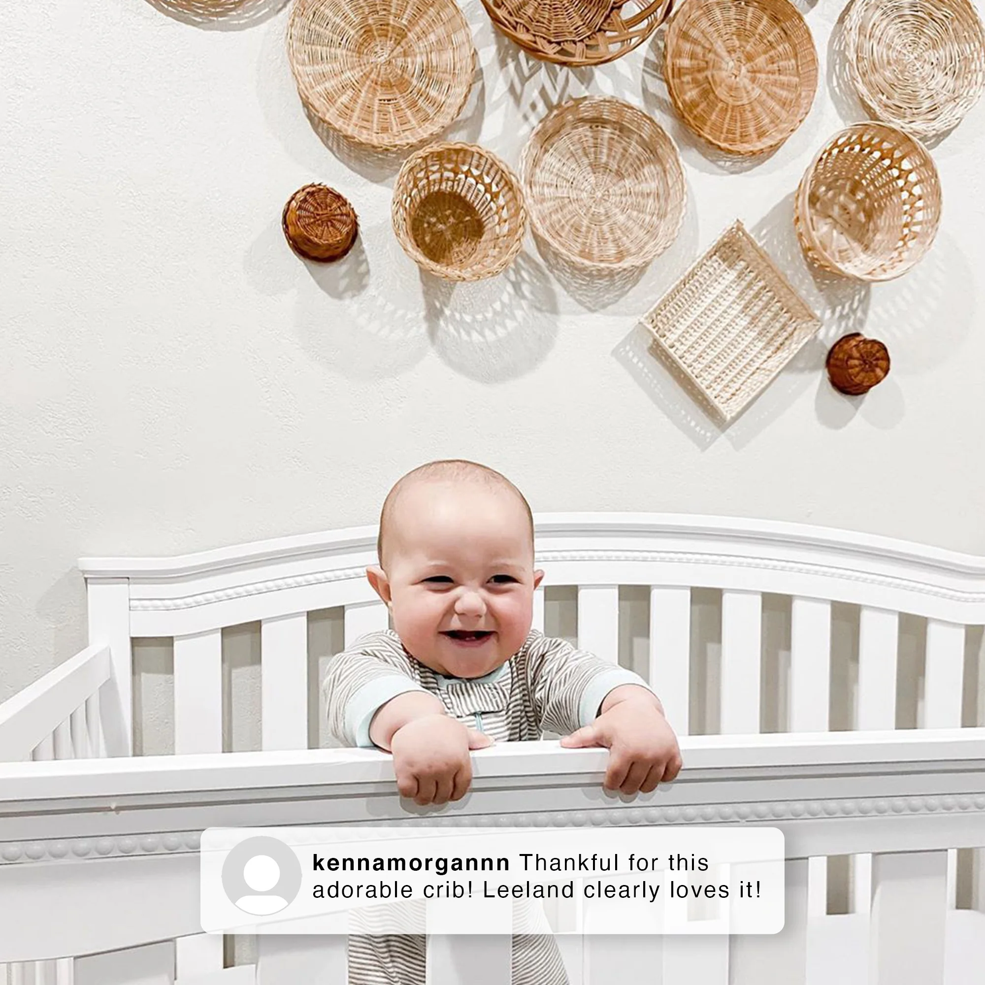 Delta Children Waverly 6-in-1 Convertible Baby Crib, Bianca White