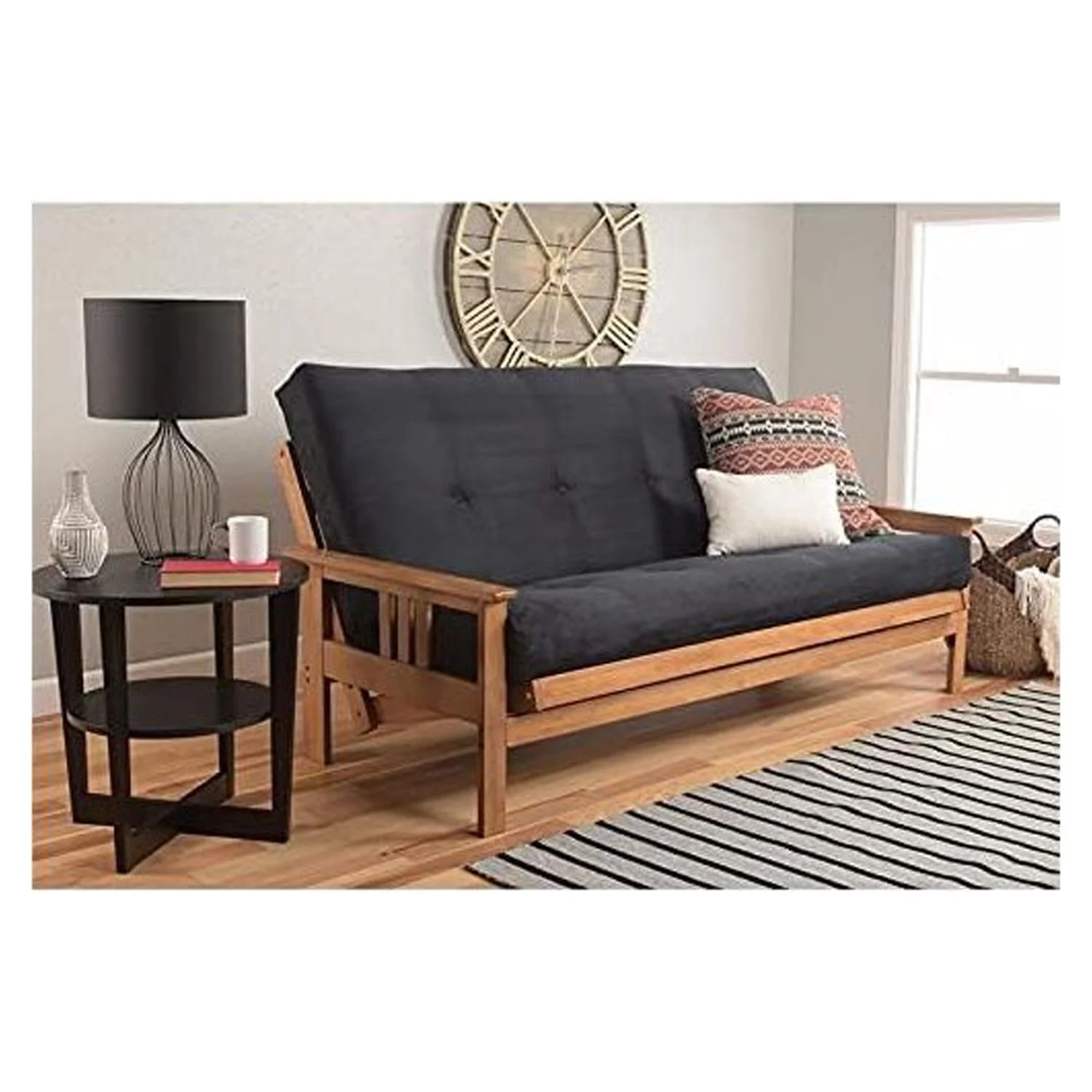 Kodiak Furniture Cotton and Foam Full-size Futon Mattress in Suede Black