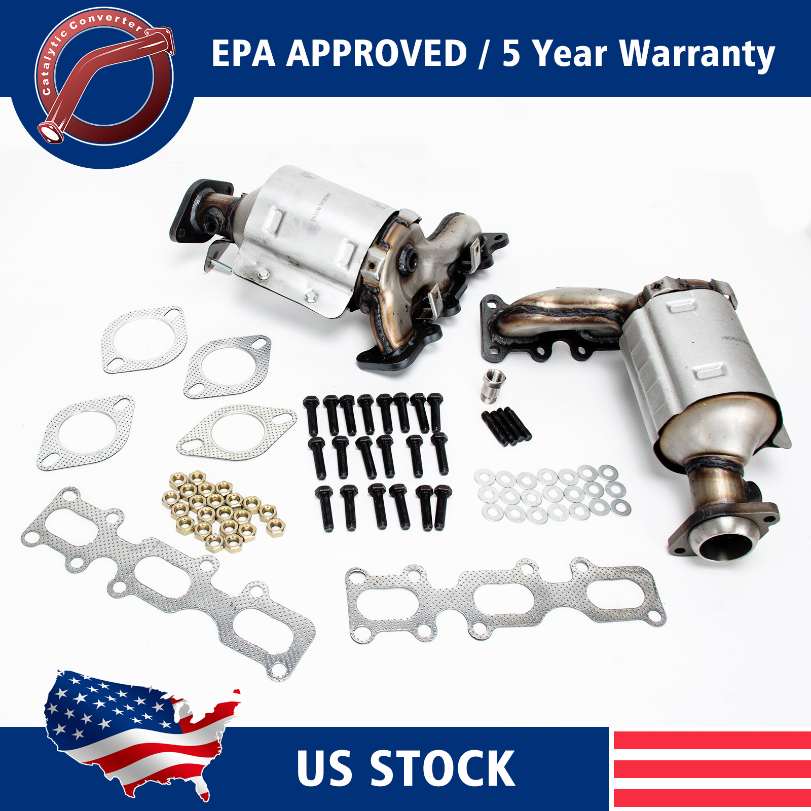 Set of 2 Catalytic Converter For 2013-2019 Ford Explorer Front Left and Right US