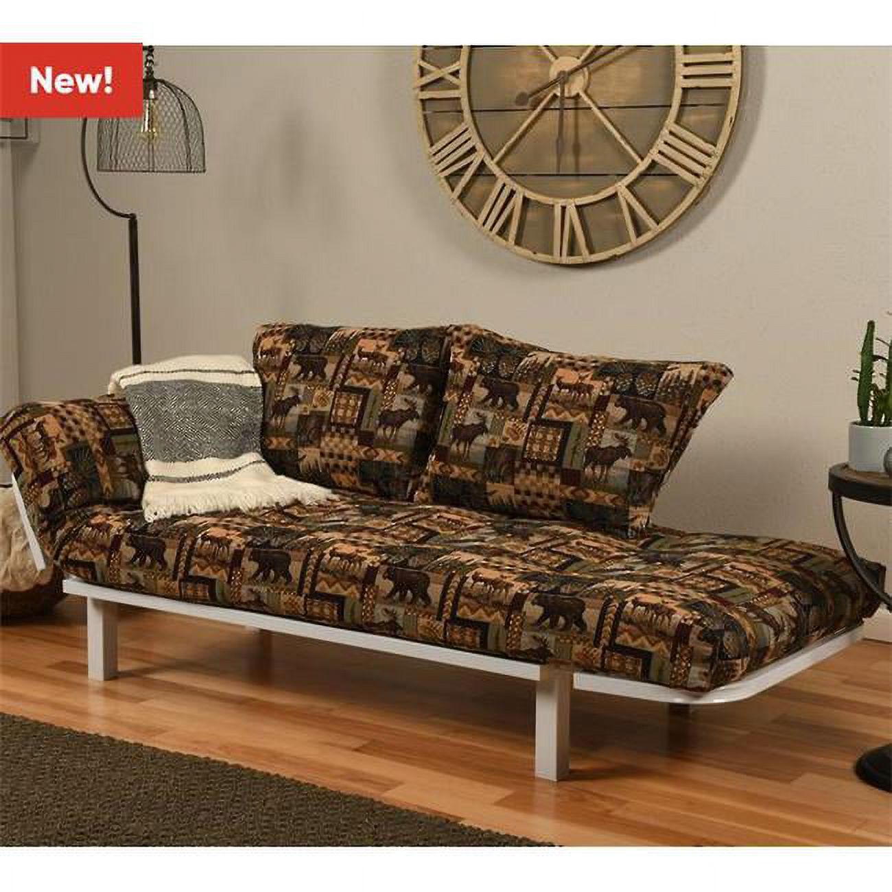 Kodiak KFSPWHPCAB2MSET2 Spacely White Metal Futon Frame Peters Cabin