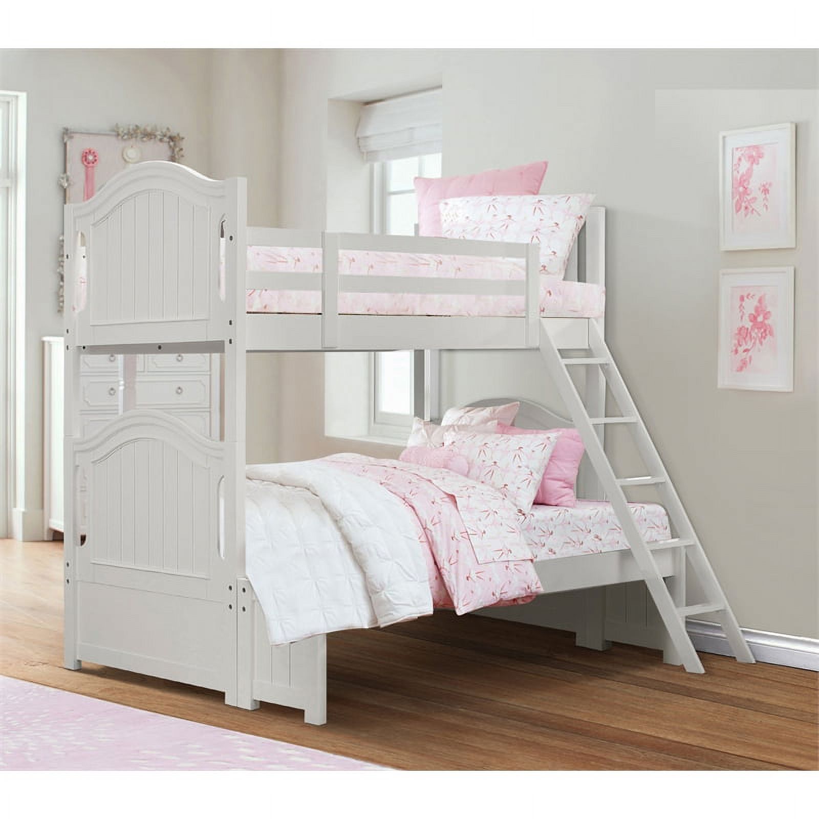 Lexicon Traditional Wood and MDF Board Twin/Full Bunk Bed in White
