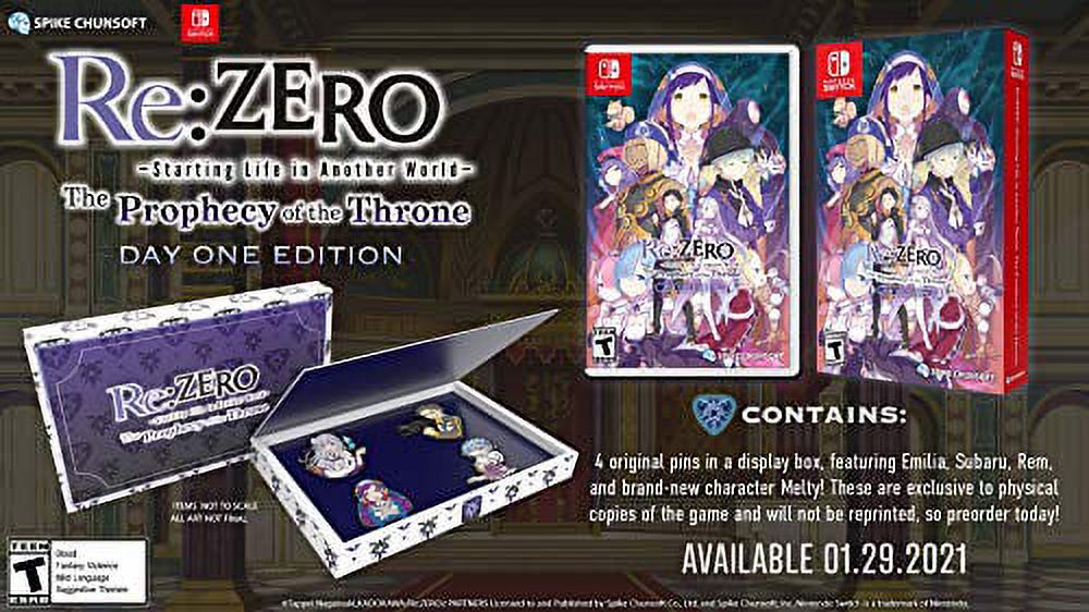 Re:ZERO – The Prophecy of the Throne Day One Edition – Nintendo Switch