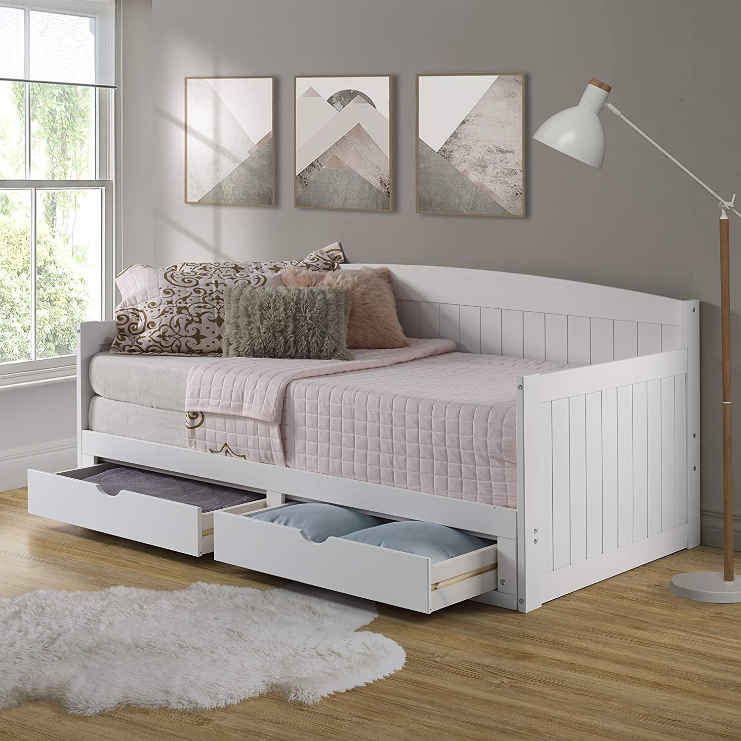Popular Furniture Harmony Daybed  Twin  White