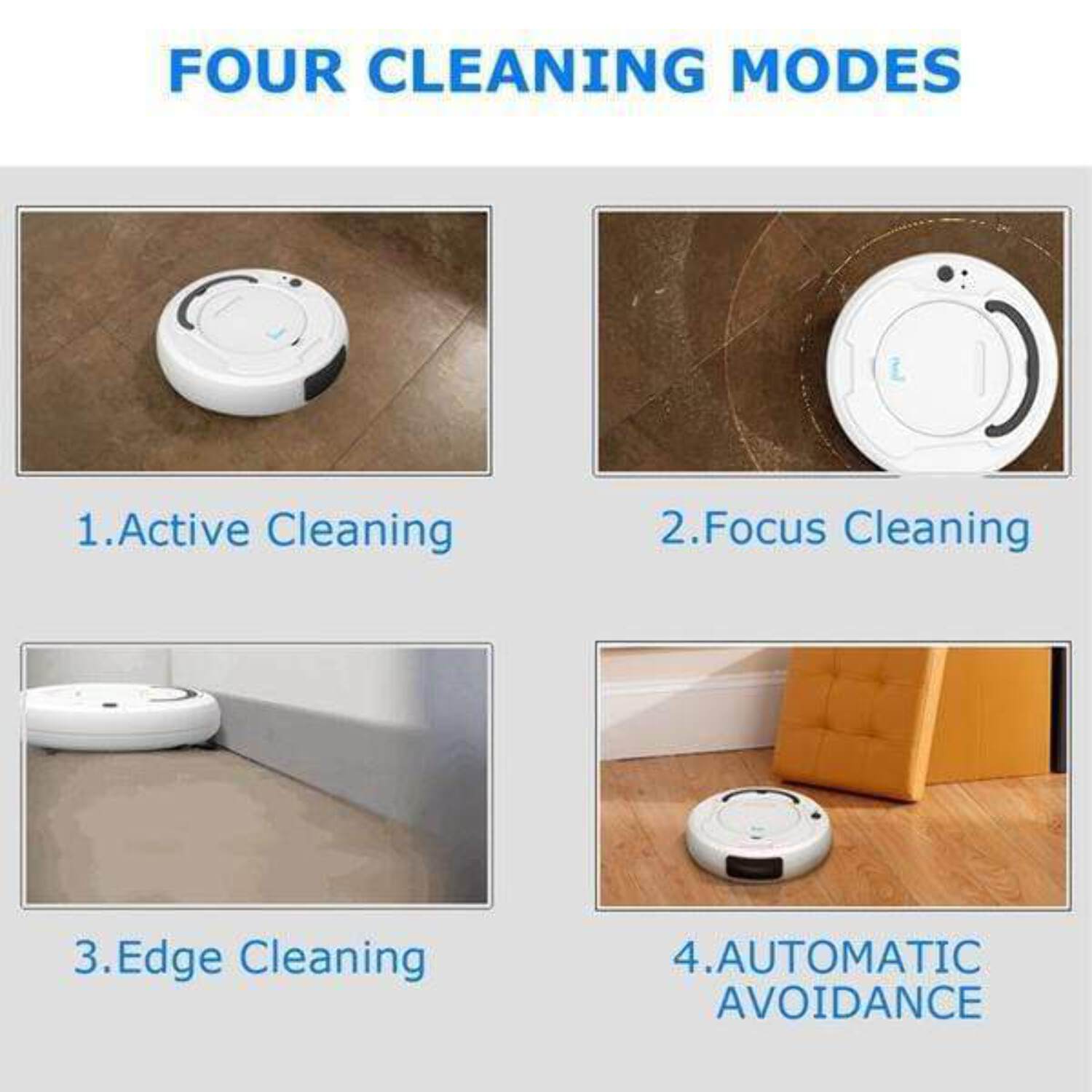 Robot Vacuum Cleaner, 3-in-1 Wireless Vacuum Strong Suction Power Touch Control Panel Large dust box