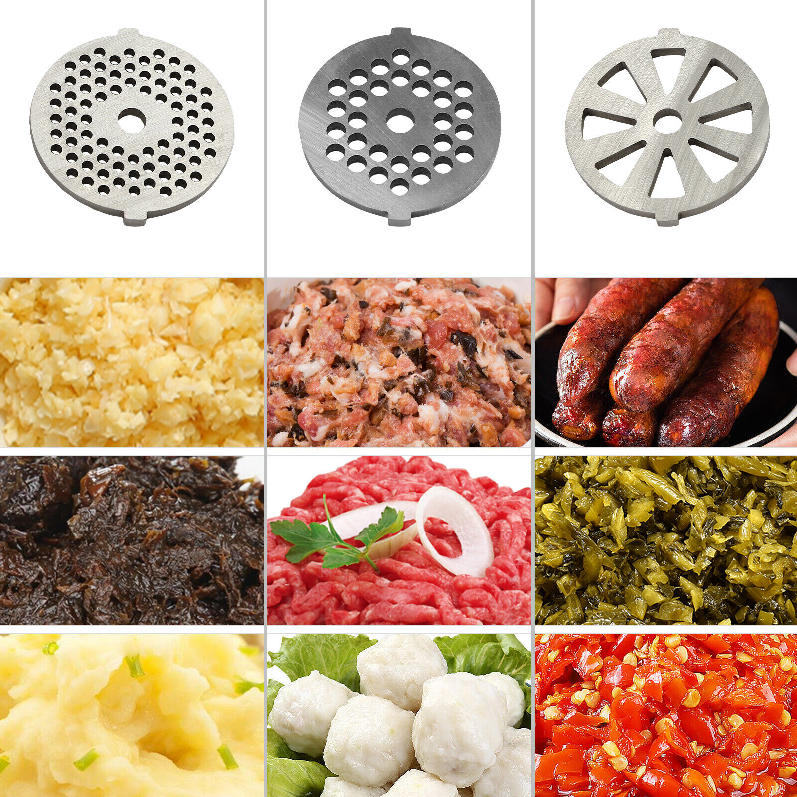 2.8KW Commercial Electric Meat Grinder Kitchen Sausage Maker Filler Stuffer Home Silver