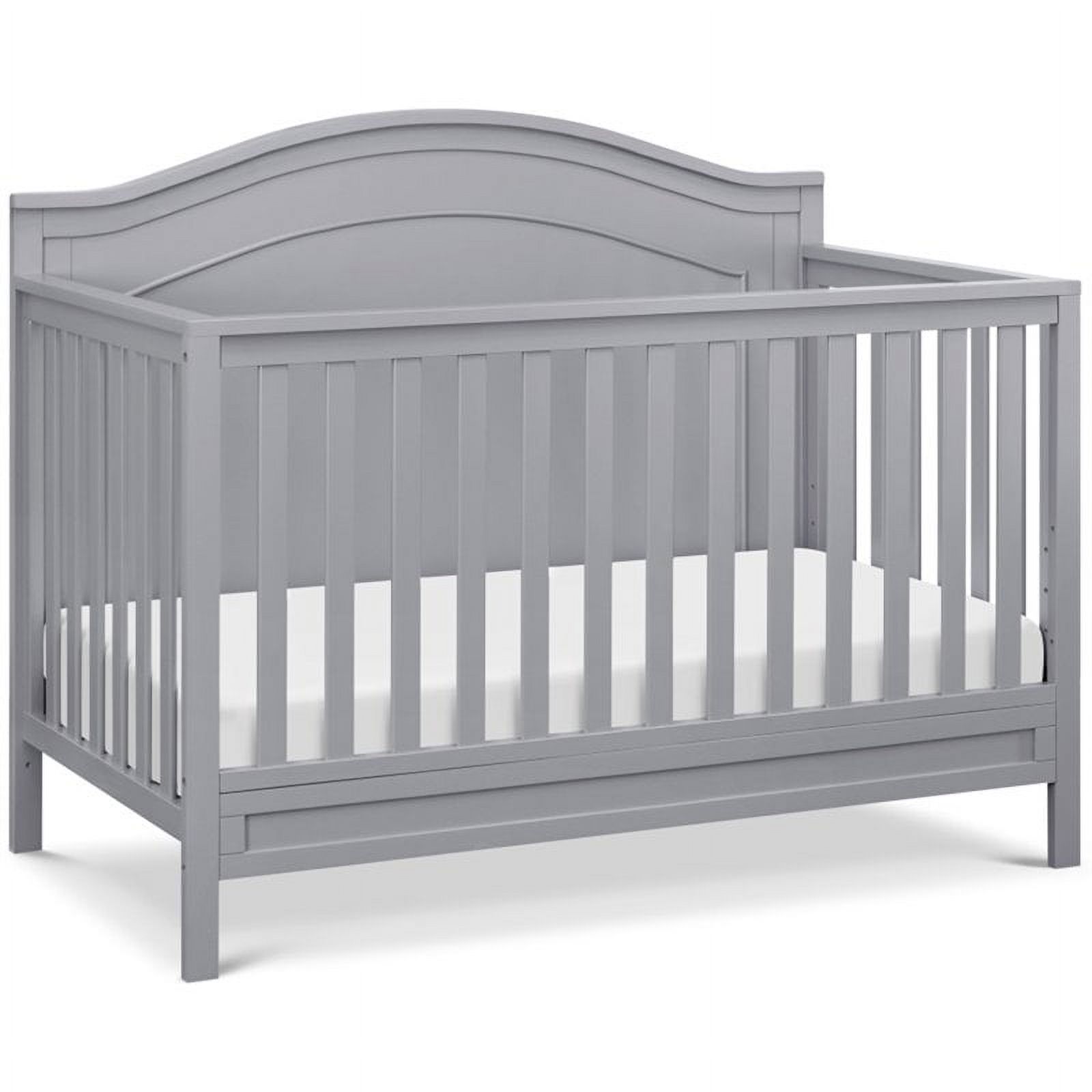 4-in-1 Convertible Crib and Dresser Set with Removable Changing Tray in Gray