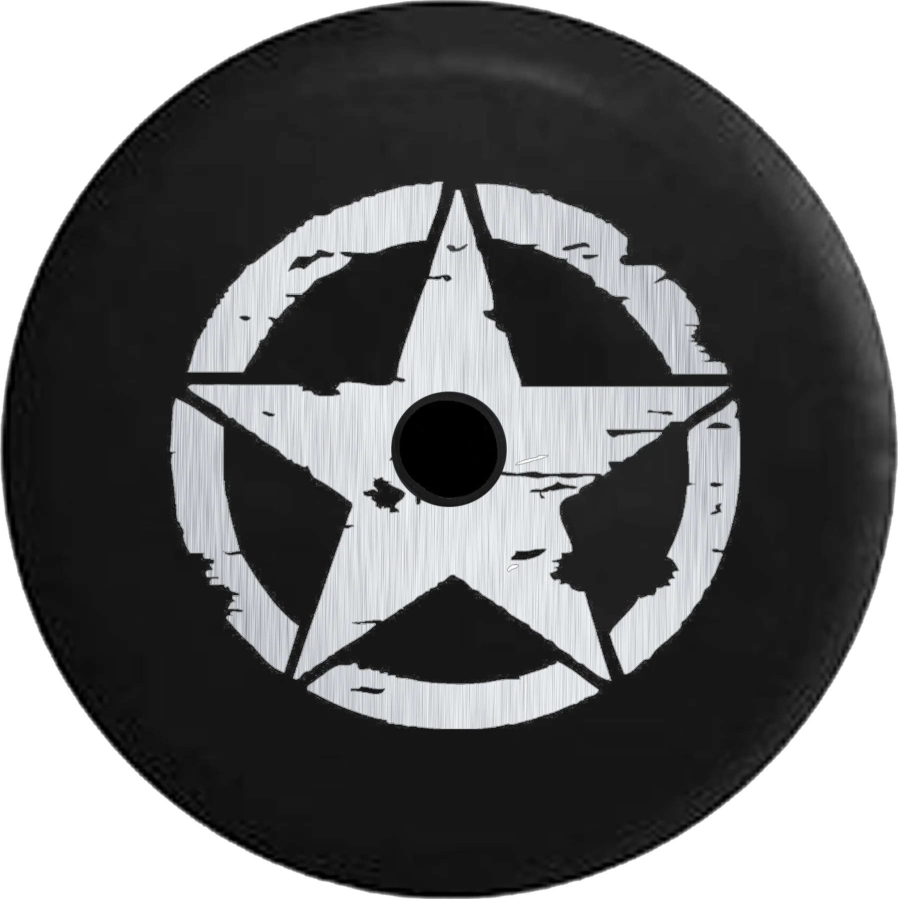 2018 2019 Wrangler JL Backup Camera Oscar Mike Military Jeep Star Brushed Stainless Steel Spare Tire Cover for Jeep RV 33 Inch