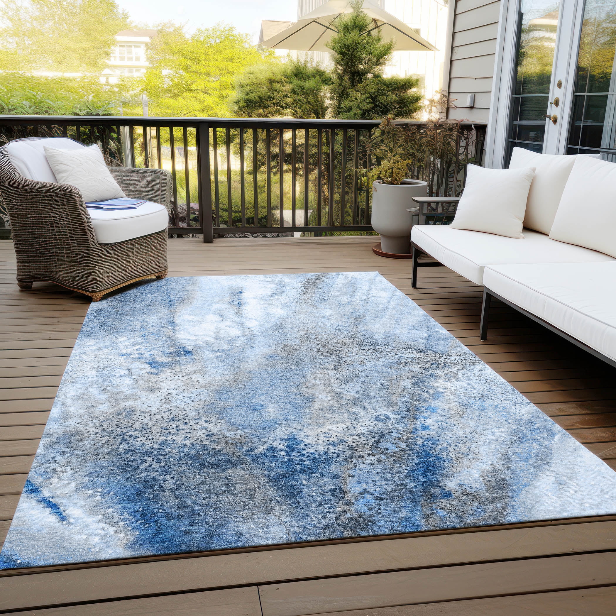 Addison Rugs Chantille ACN505 Navy 9' x 12' Indoor Outdoor Area Rug, Easy Clean, Machine Washable, Non Shedding, Bedroom, Living Room, Dining Room, Kitchen, Patio Rug