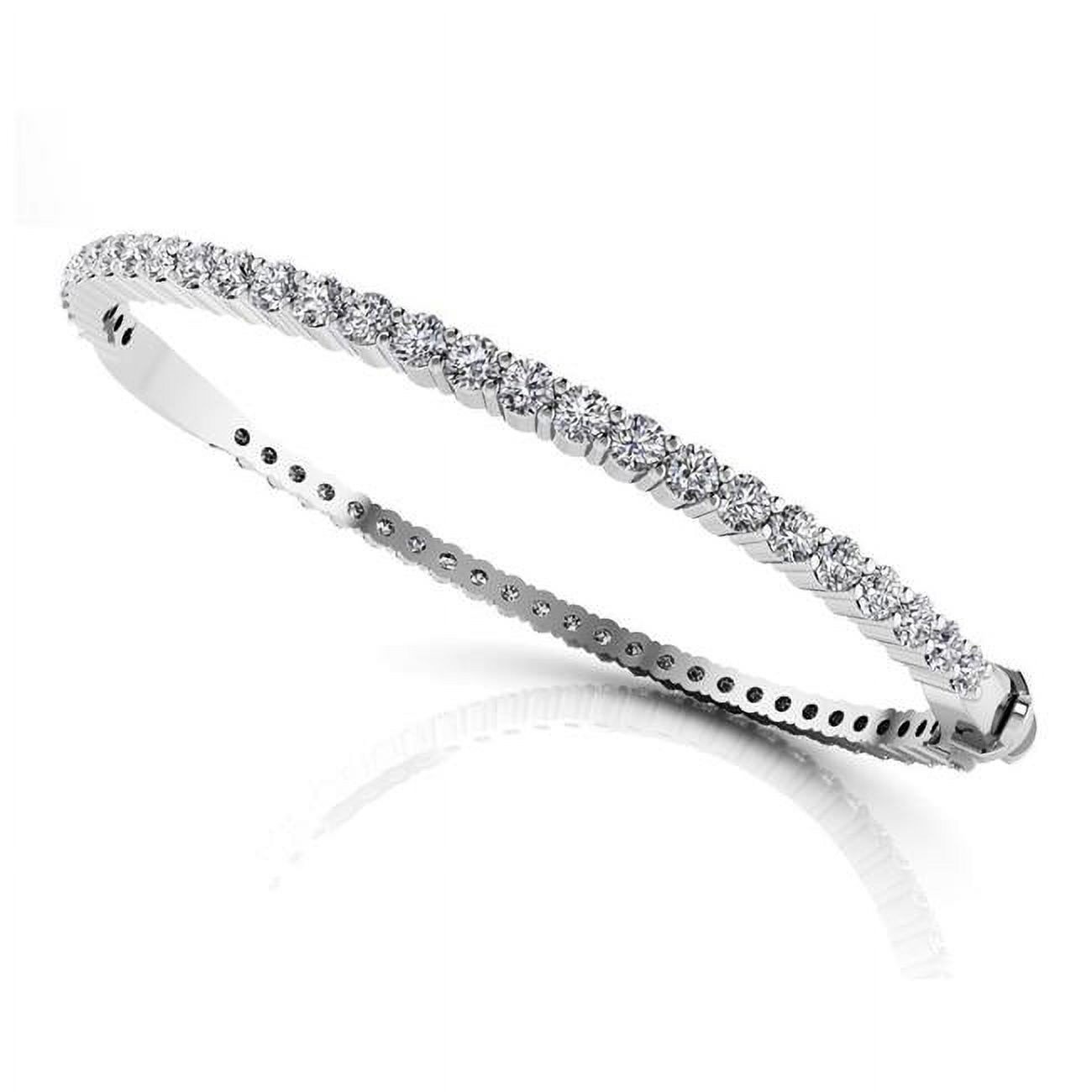 Harry Chad Enterprises 23486 5.40 CT Round Cut Diamond Bangle - Gold