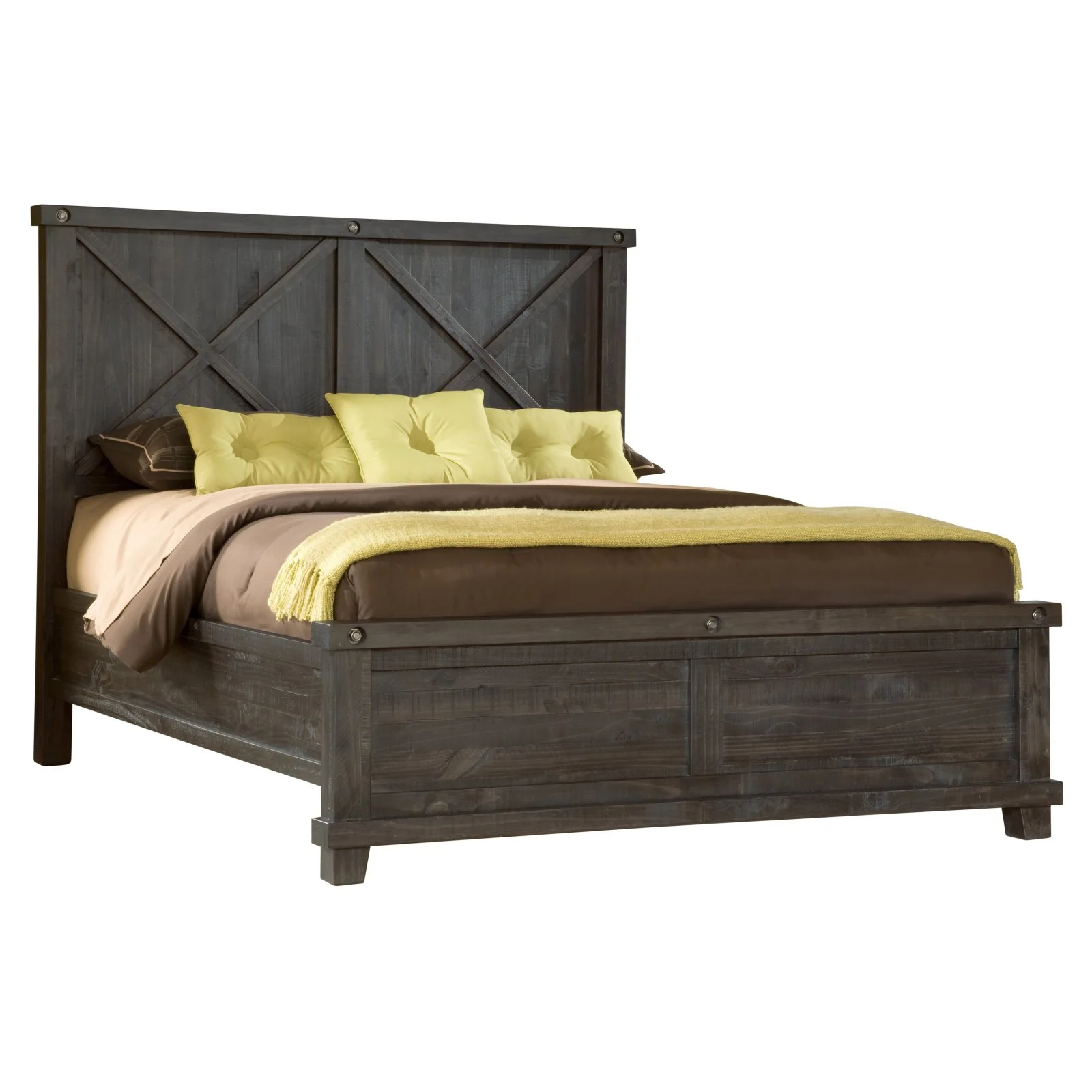 Modus Furniture Yosemite Solid Wood Panel Bed in Cafe