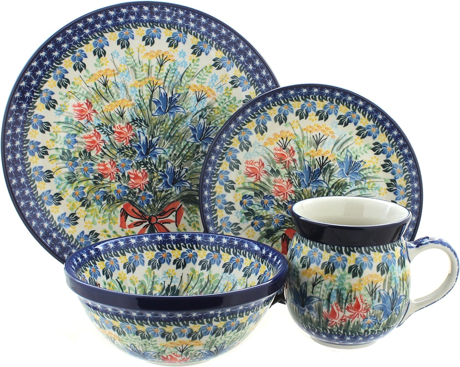 Polish  Day Lily Bouquet 4 Piece Place Setting - Service For 1