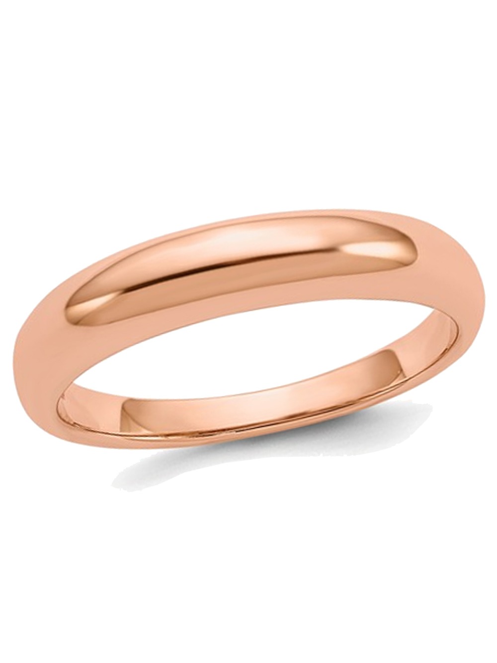 Ladies 14K Rose Pink Gold 3mm Polished Wedding Band Ring
