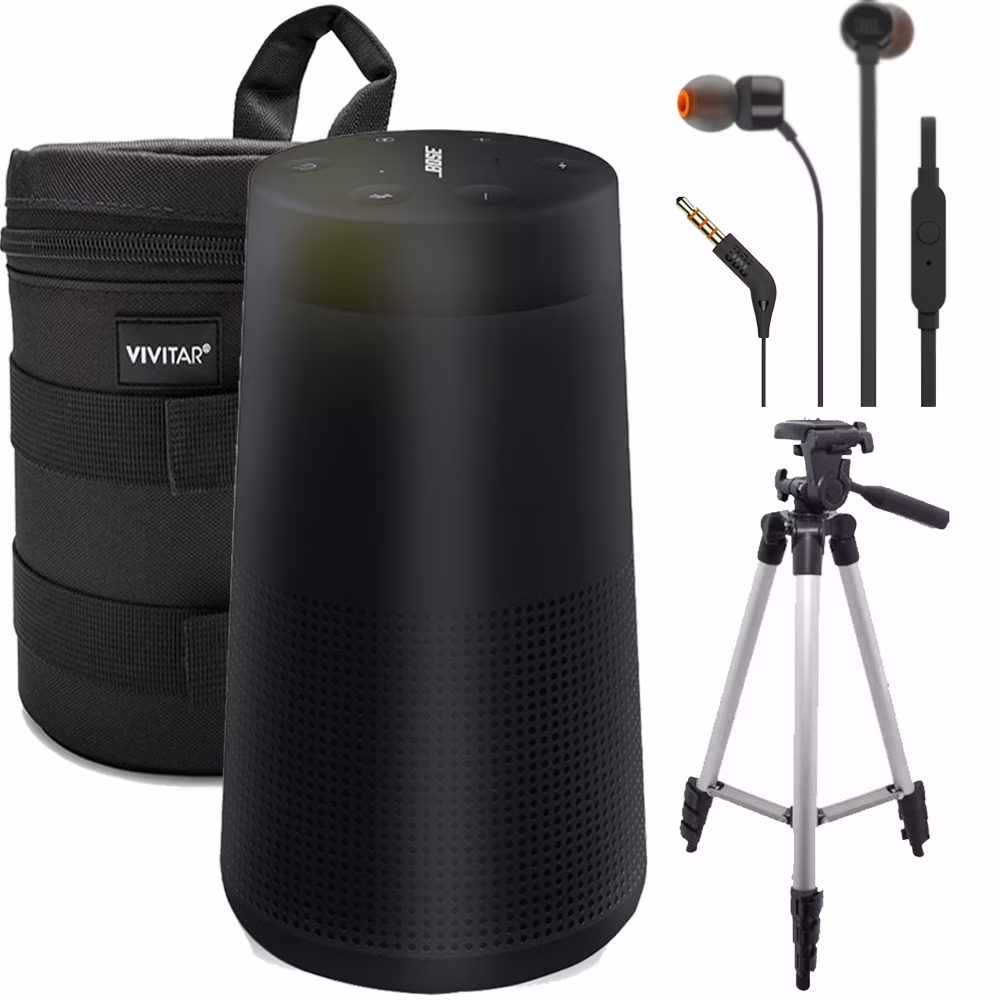 SoundLink Revolve Bluetooth Speaker Triple Black with JBL T110 Accessory Kit