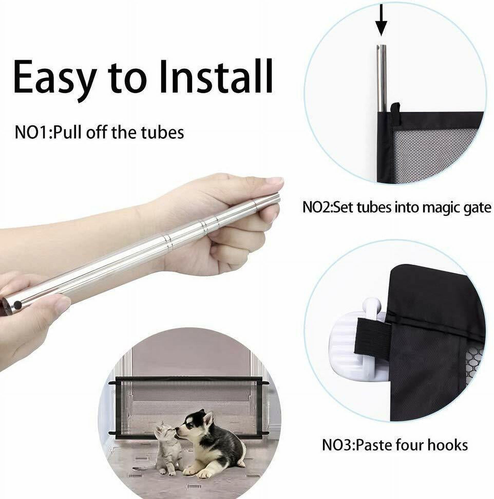 Pets Dog Cat Baby Safety Gate Mesh Fence Magic Portable Guard Net Stairs Doors