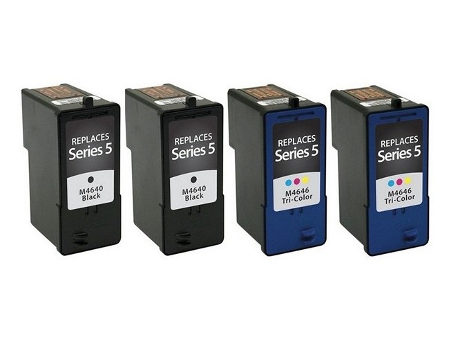 PrinterDash Replacement for Dell A922/924/942/944/946/962/964 Inkjet Combo Pack (2-Black/2-Color) (Series 5) (310-8342_2PK/310-8235_2PKMP)