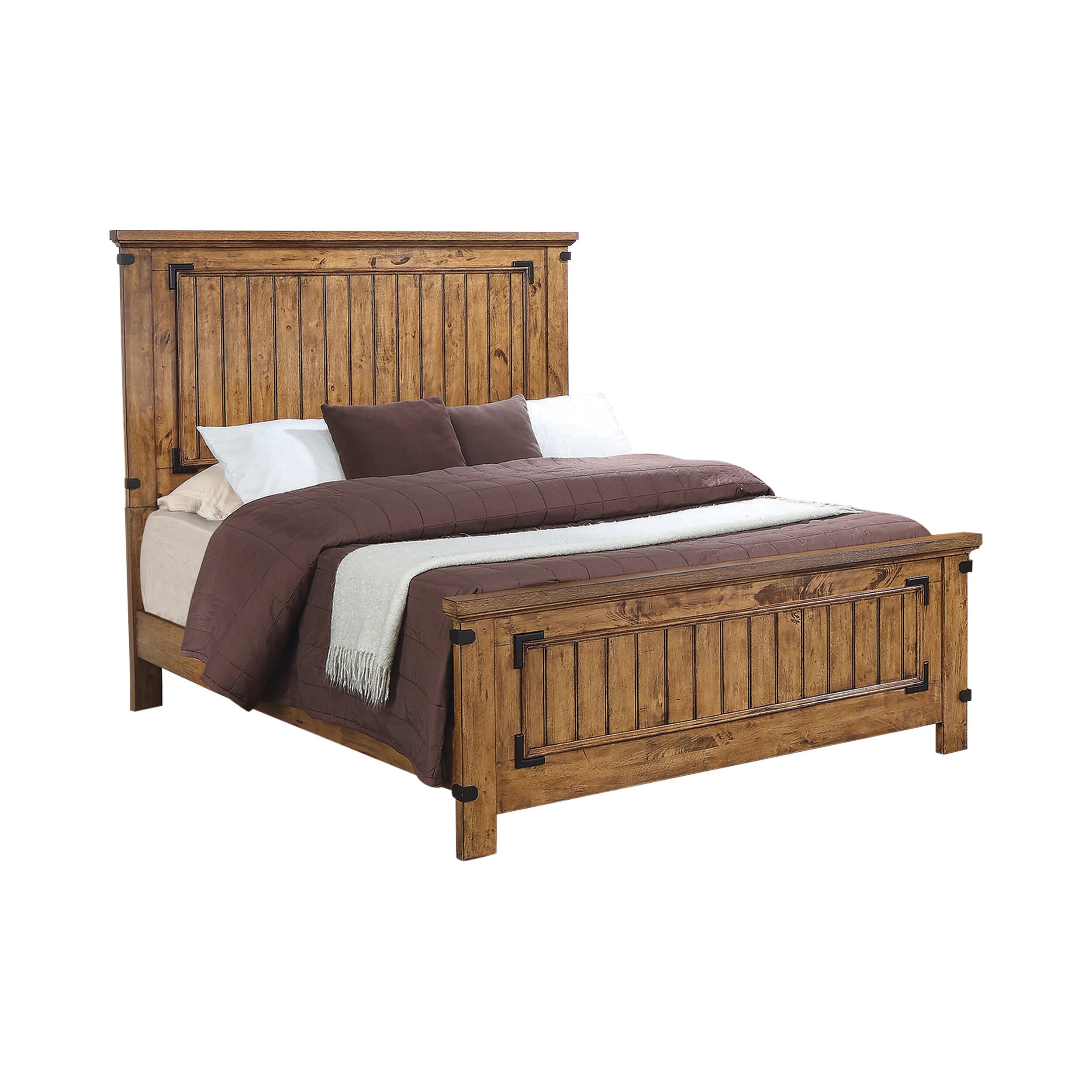 Gaheris Rustic Honey Panel Bed Twin
