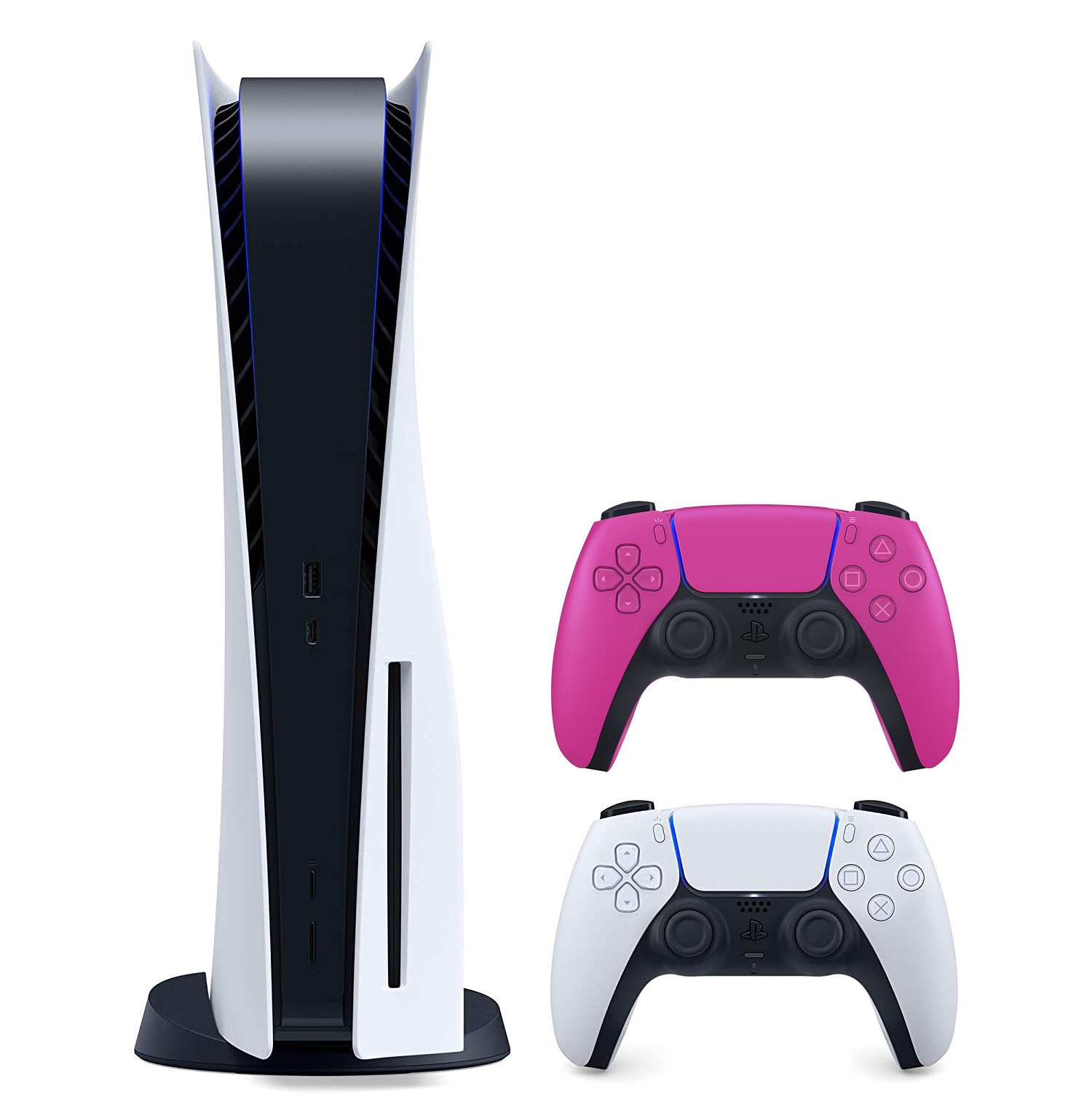 Sony Playstation 5 Disc Version (Sony PS5 Disc) with Extra Controller - Nova Pink Bundle with Microfiber Cleaning Cloth