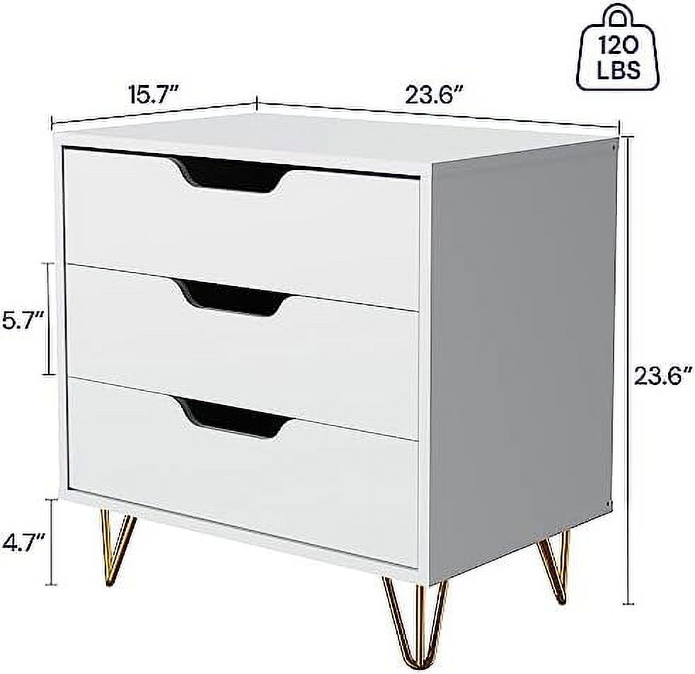 RUNFAYBIU 3 Drawer Dresser   Modern Dresser for Bedroom   Dressers with Wide Chest of Drawers for  Bedroom  Black Dresser for Living Room  Nursery  Hallway  Black