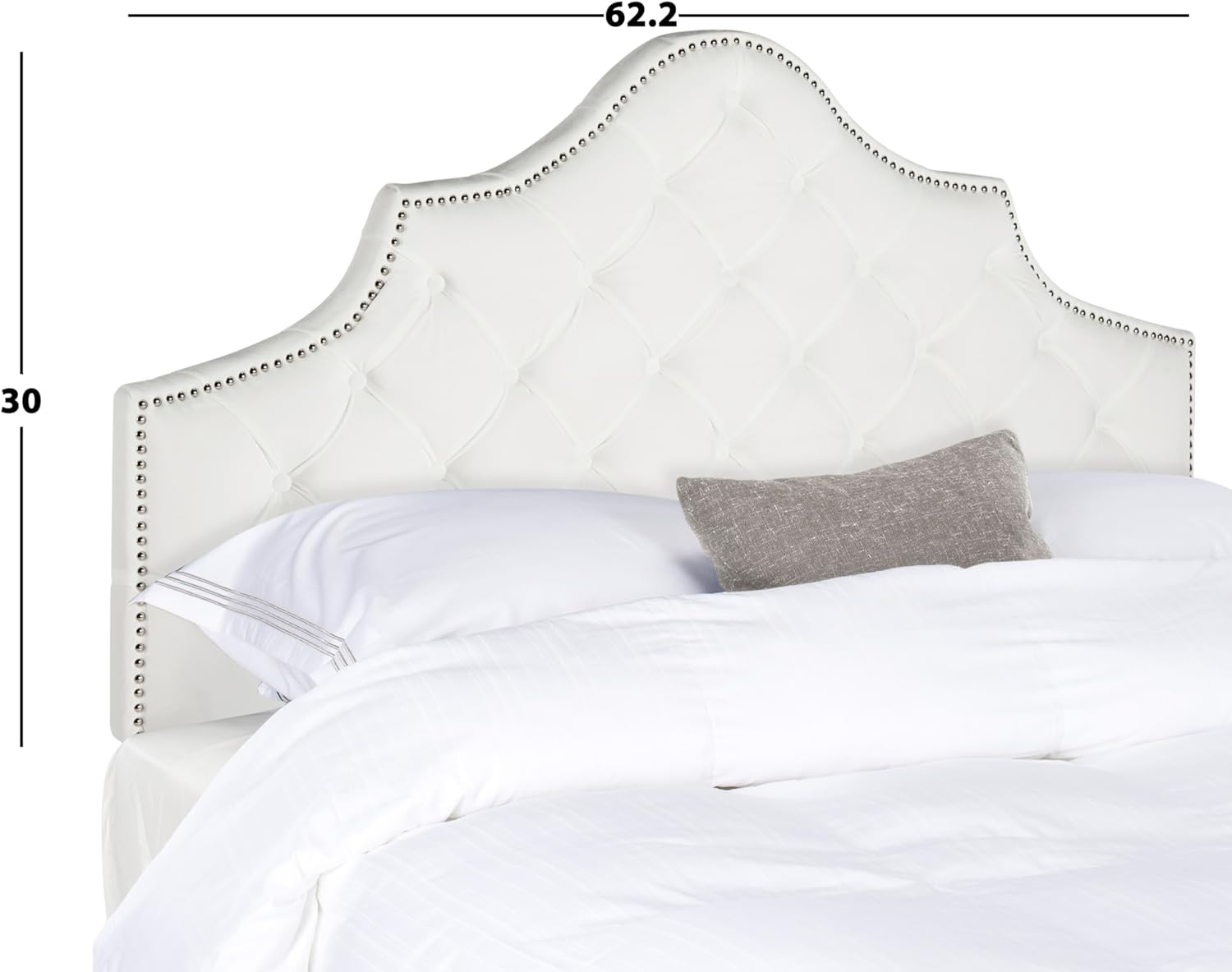 YGDU Mercer Collection Arebelle White Velvet Headboard (Queen)