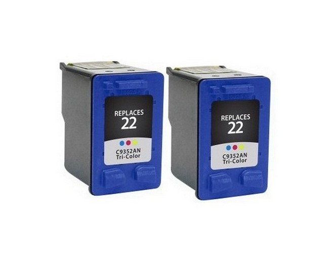 PrinterDash Replacement for DeskJet 3910/3940/D1330/D1420/D1560/D2320/D2400/F2110/F2290/PSC-1410/1417 Color Inkjet (2/PK-165 Page Yield) (NO. 22) (SD429AN)