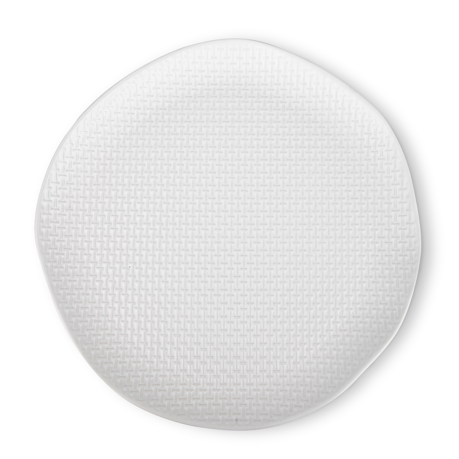 Stone Lain Abigail Stoneware Dinner Plate Replacements, 4 Count, White Basket Weave