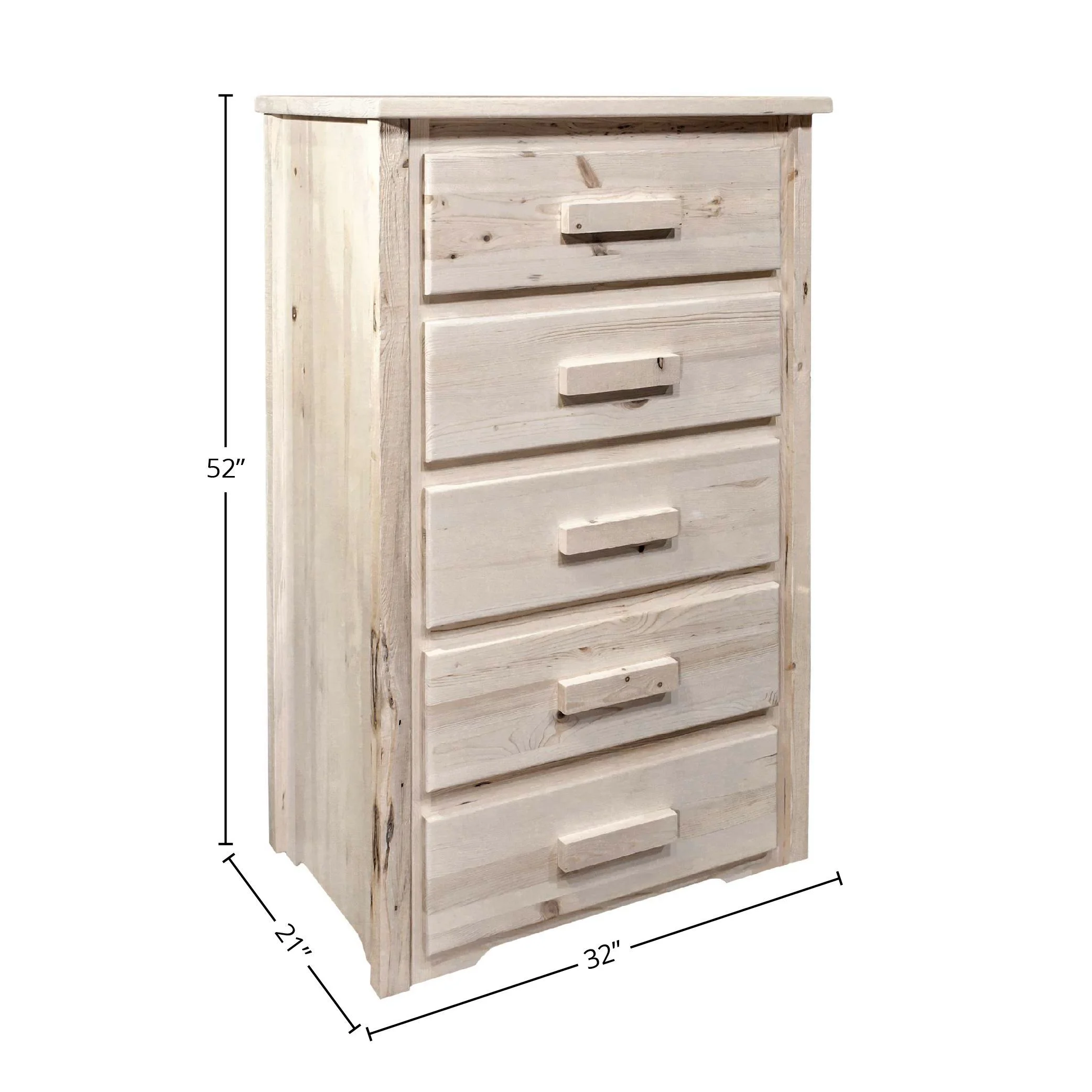 Homestead Collection 5 Drawer Chest of Drawers, Ready to Finish