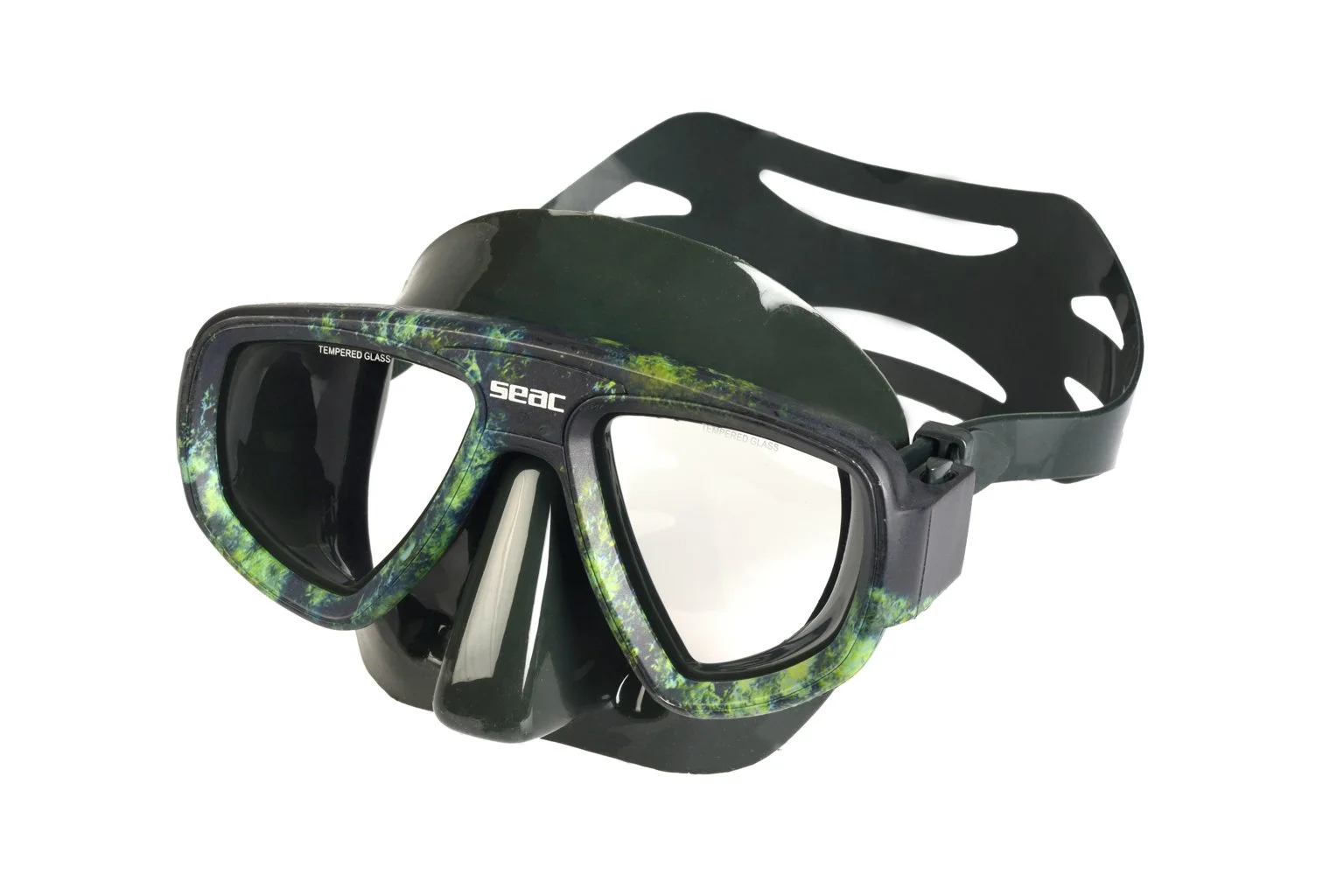 SEAC ONE Camo Diving Mask with RX Lenses, Anti Reflective (Green Camo)