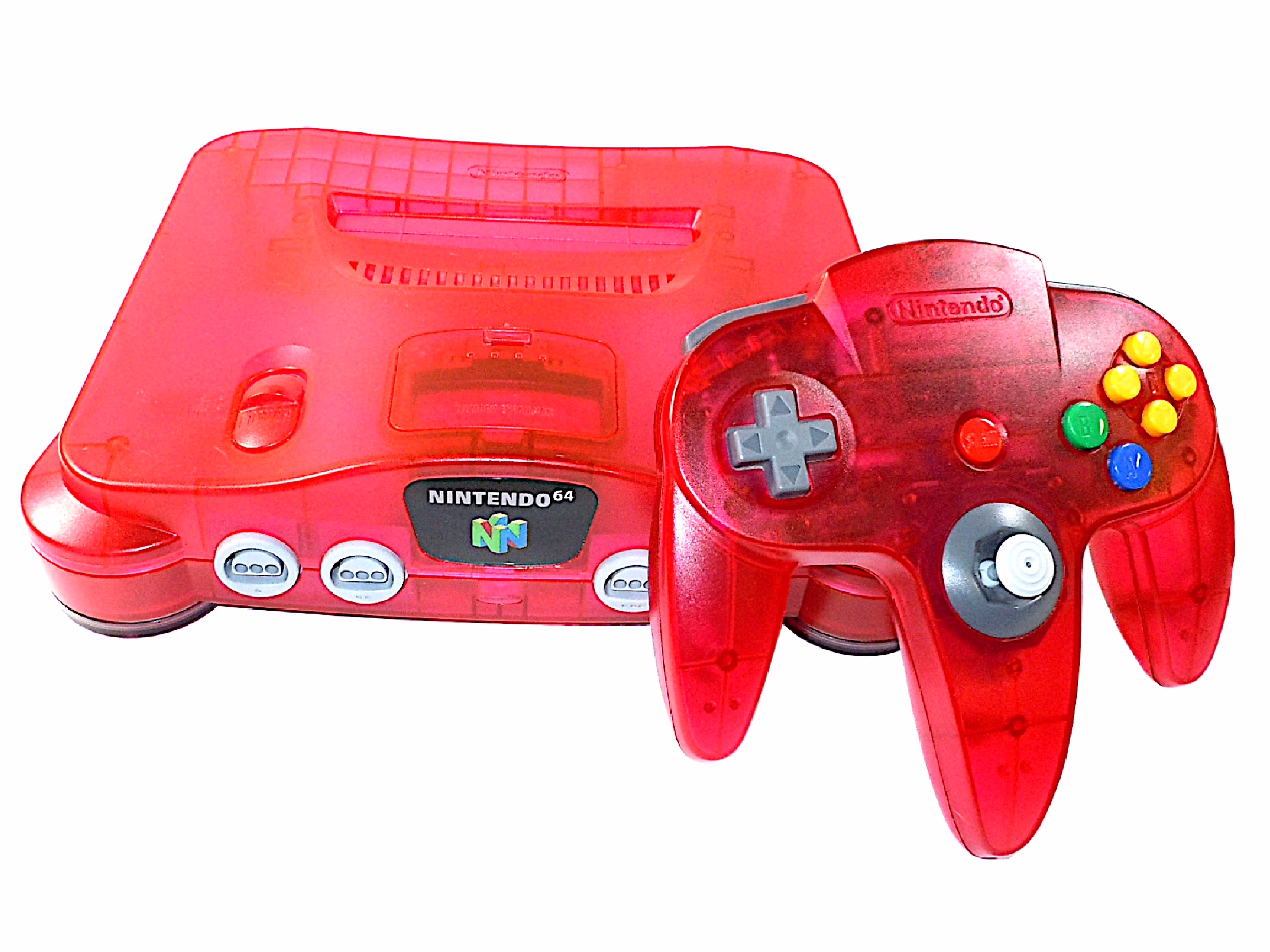 Restored Nintendo 64 N64 Gaming System Watermelon Red With Matching Controller (Refurbished)