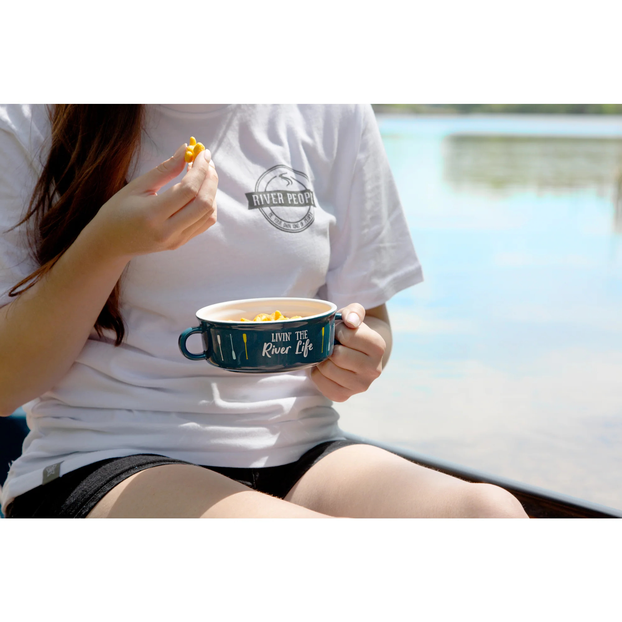 River Life 13.5 oz Double-Handled Soup Bowl with Lid